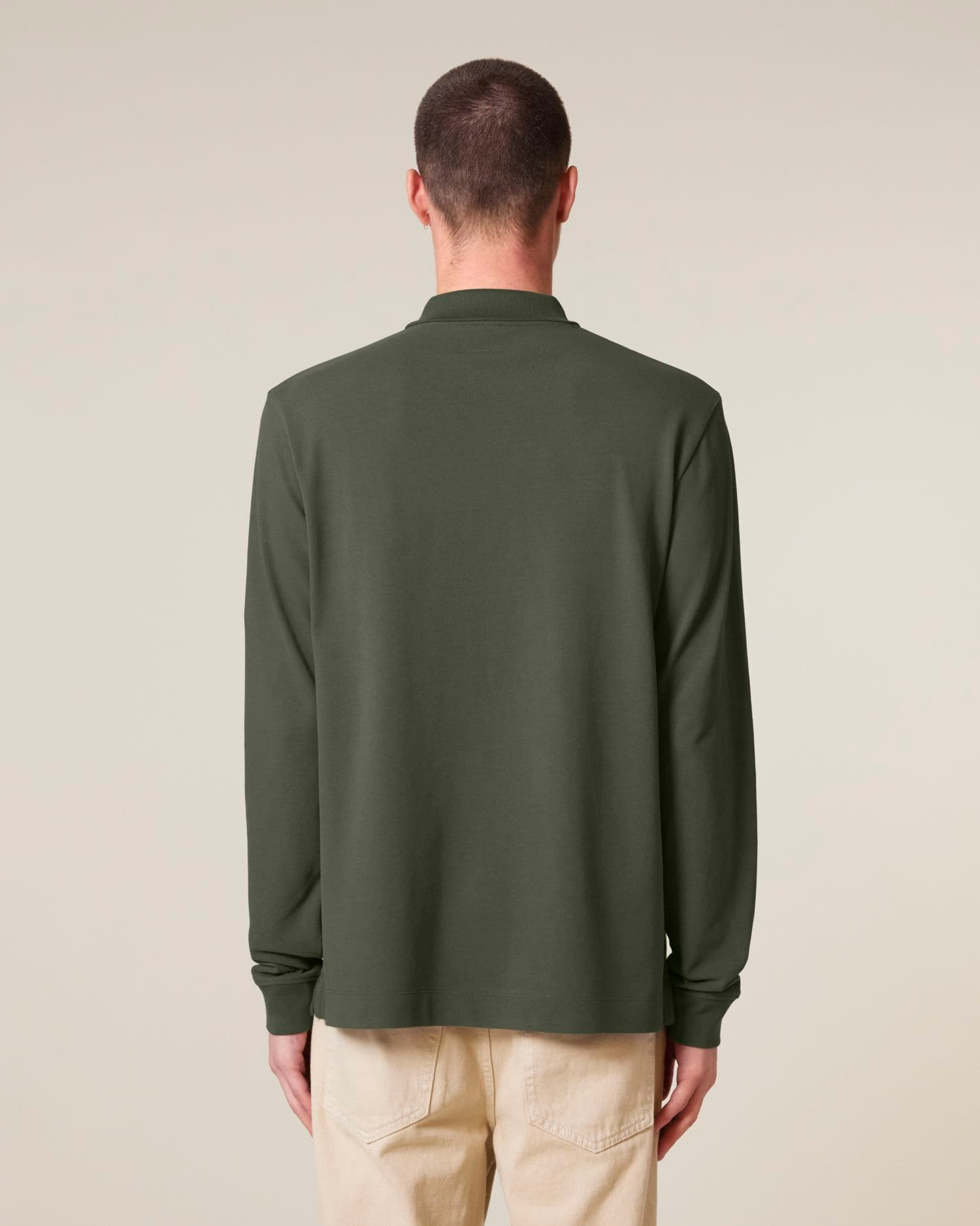 Prepster 2.0 Long Sleeve Stanley/Stella indossato, colore Khaki