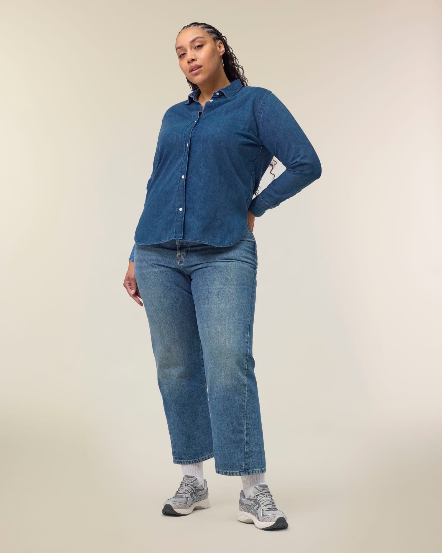 Stella Denim Shirt Stanley/Stella porté, coloris Mid Wash