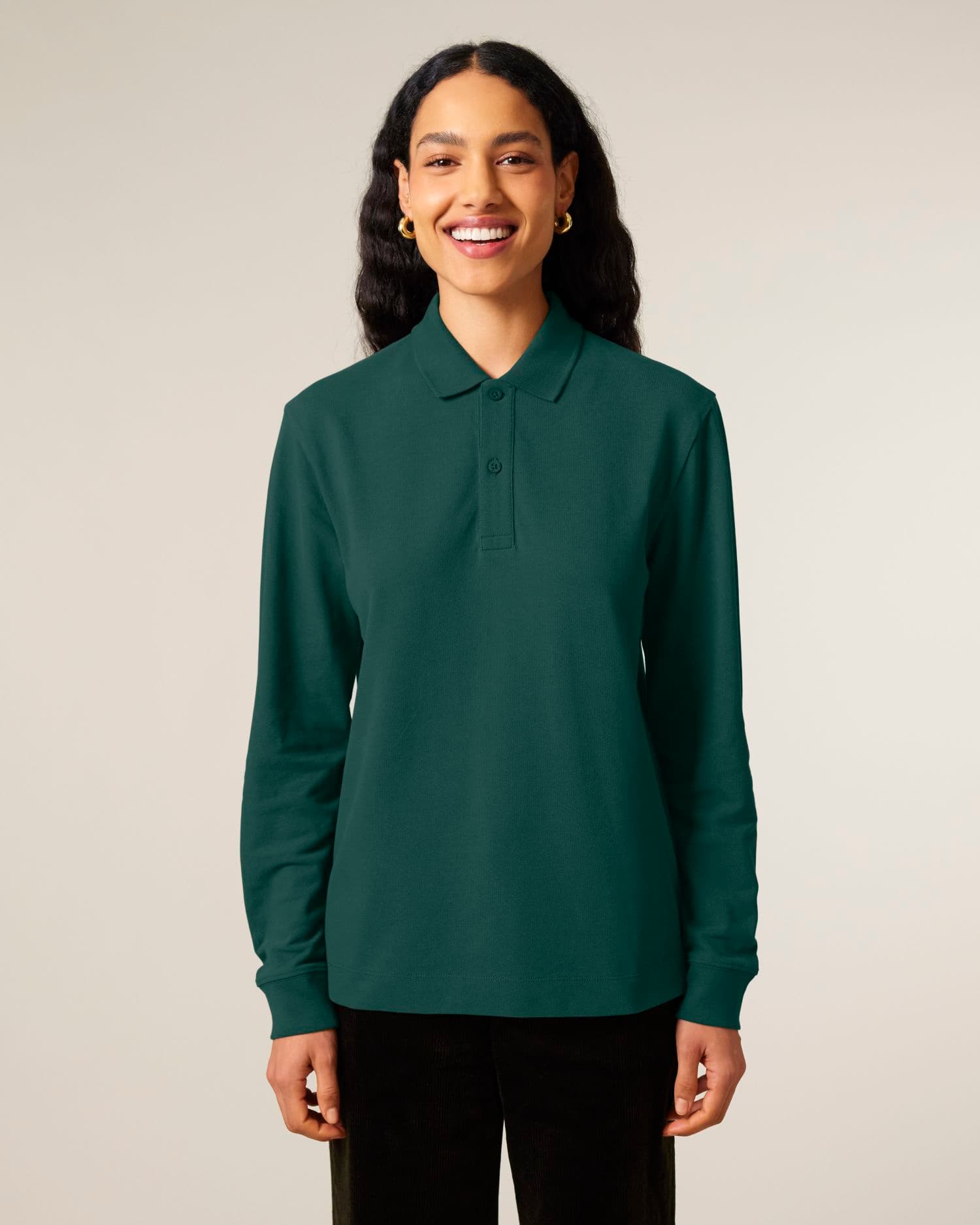 Prepster 2.0 Long Sleeve Stanley/Stella indossato, colore Glazed Green