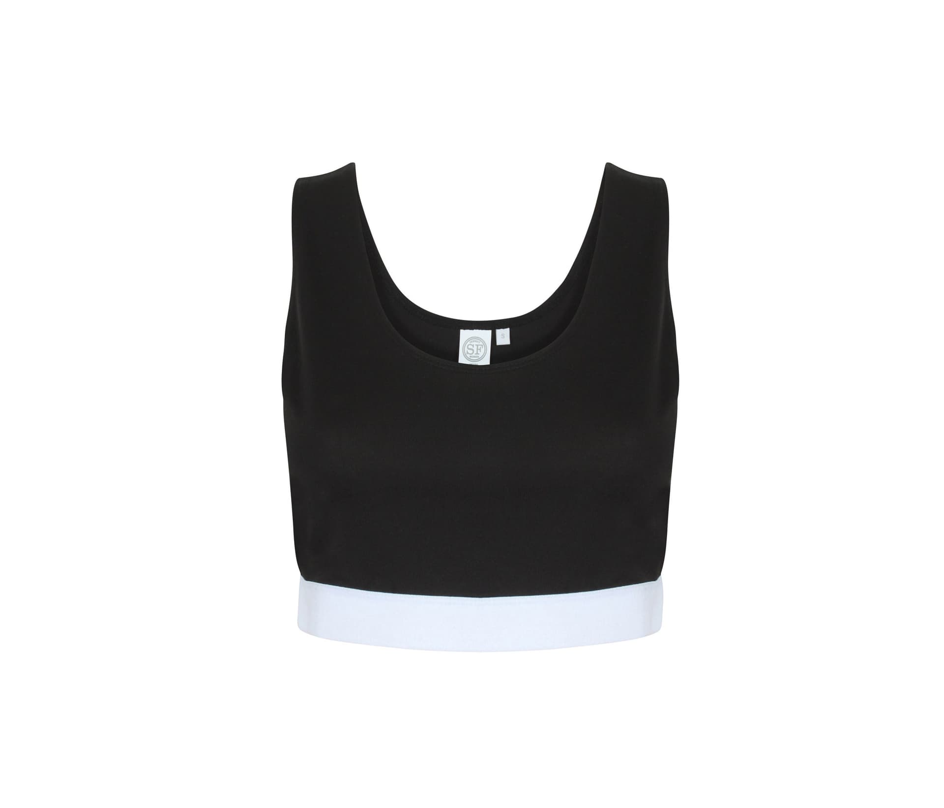 Women's Fashion Crop Top — BLACK / WHITE