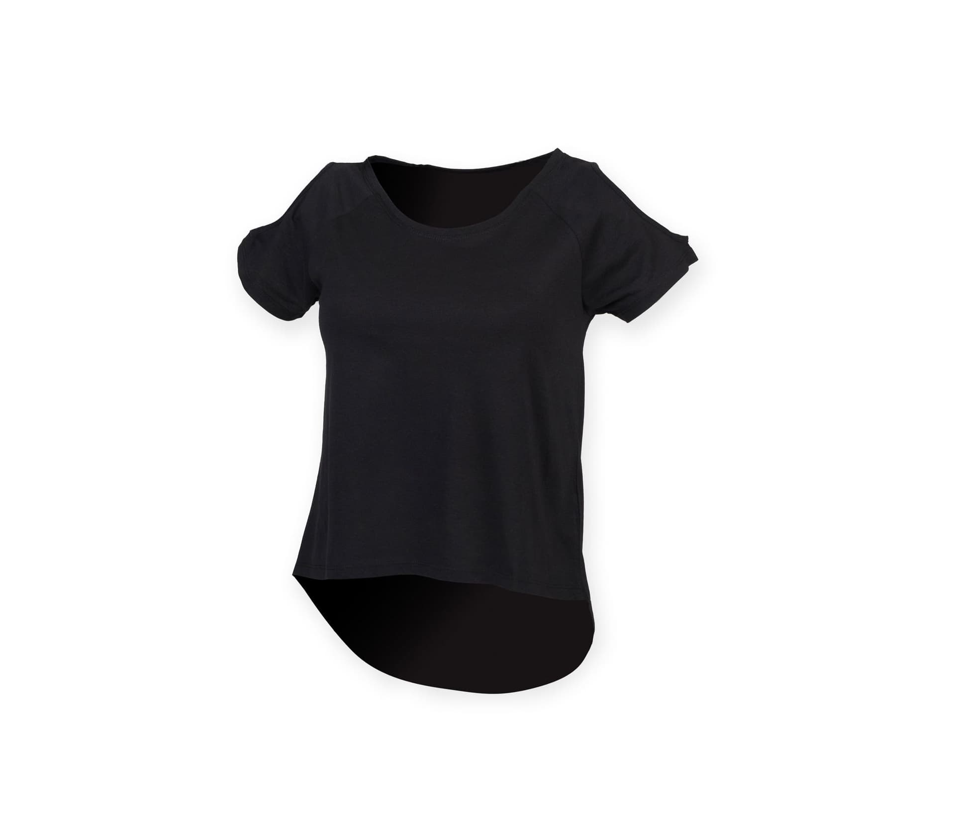 T-Shirt With Drop Tail — BLACK