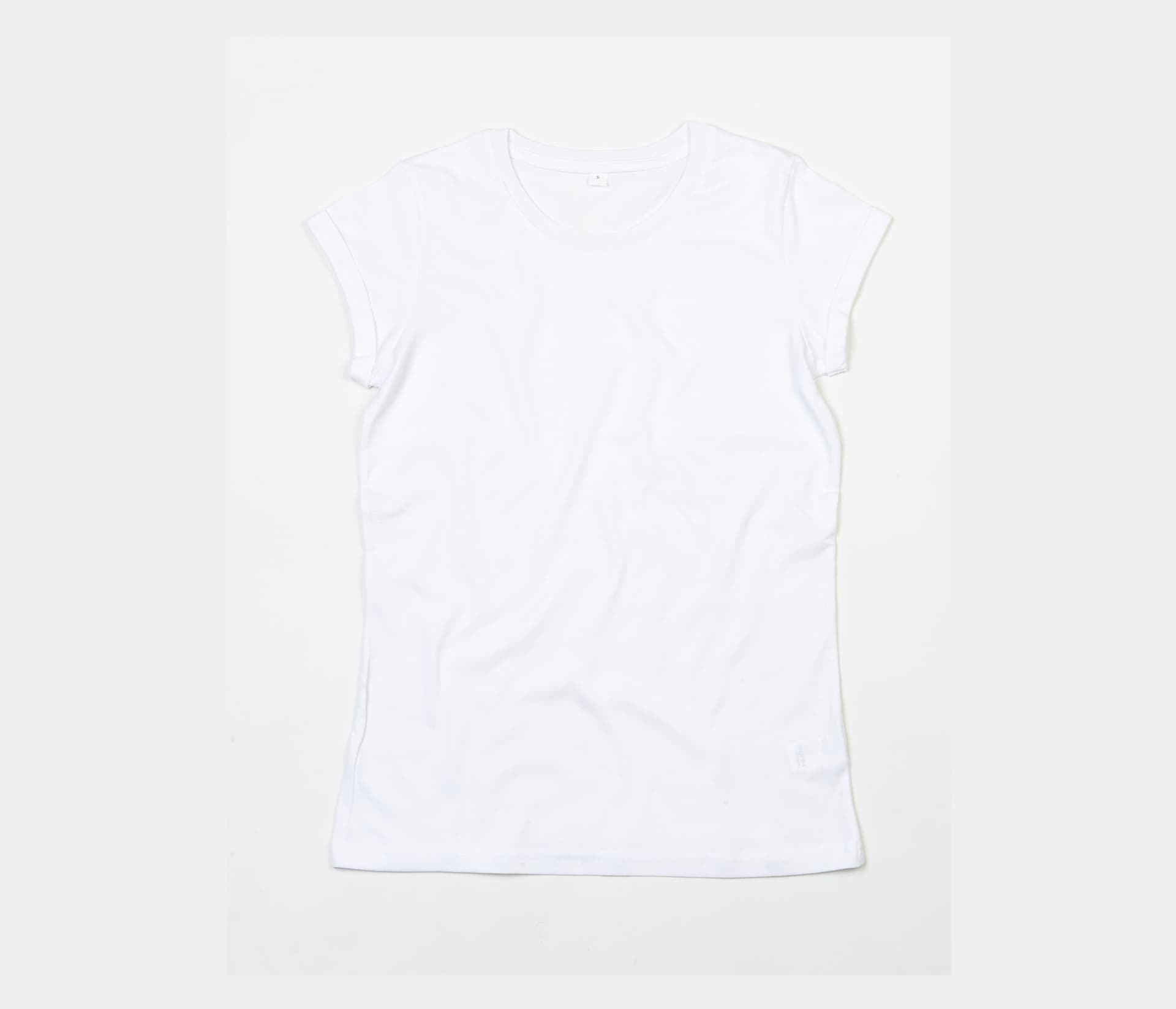 Women's Roll Sleeve T — WHITE