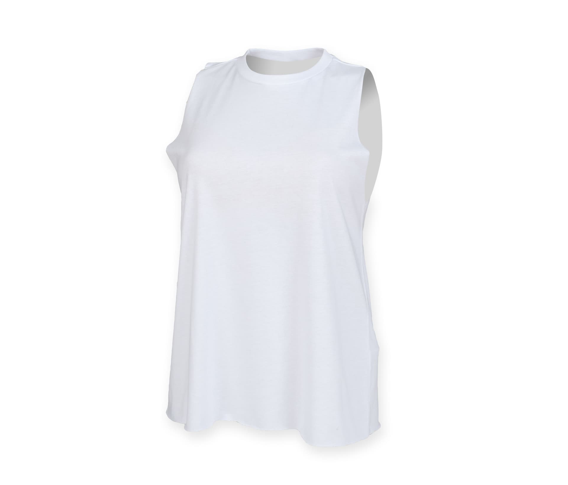 Women’s High Neck Slash Armhole Vest — WHITE