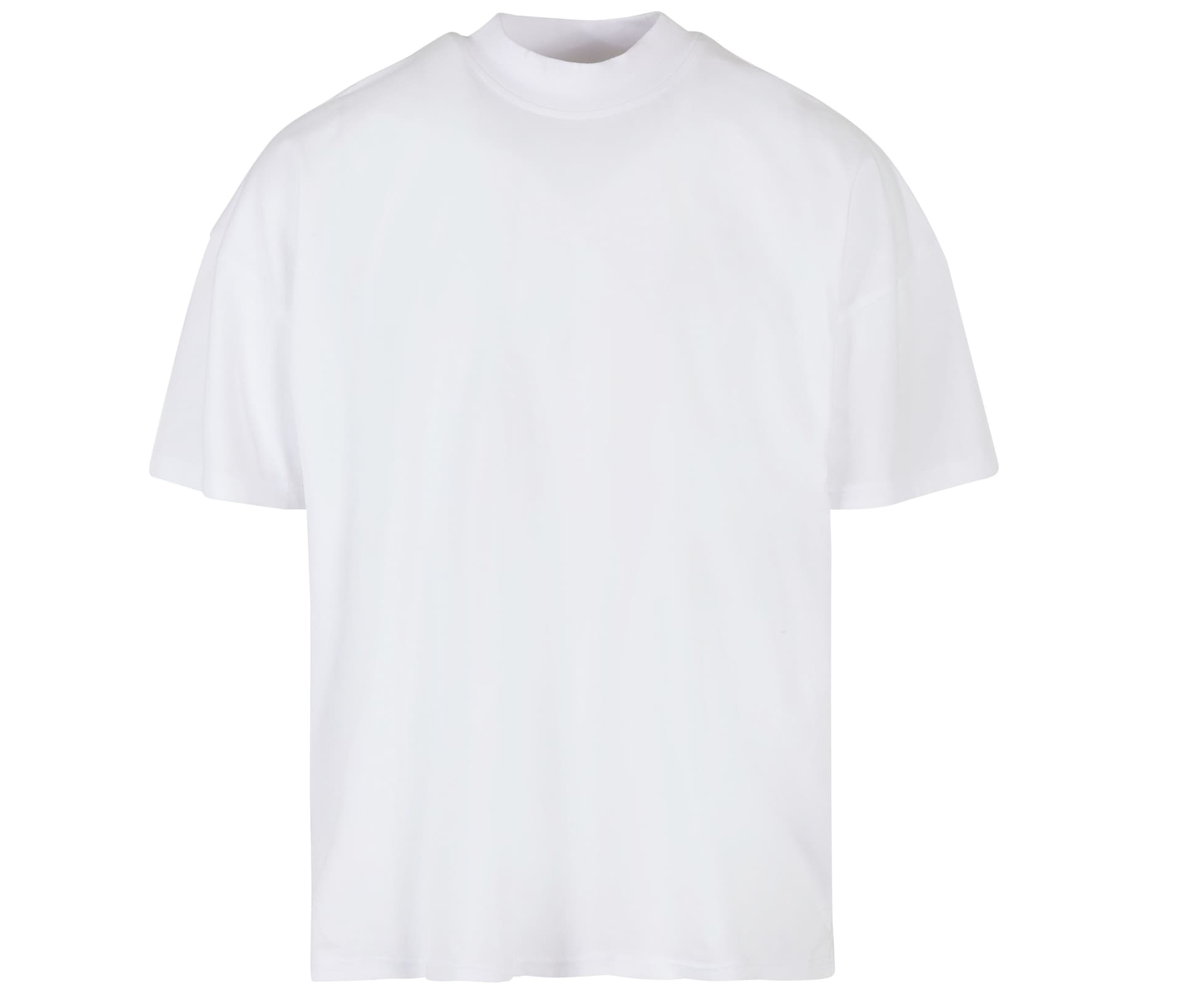 Oversized Mock Neck Tee — WHITE