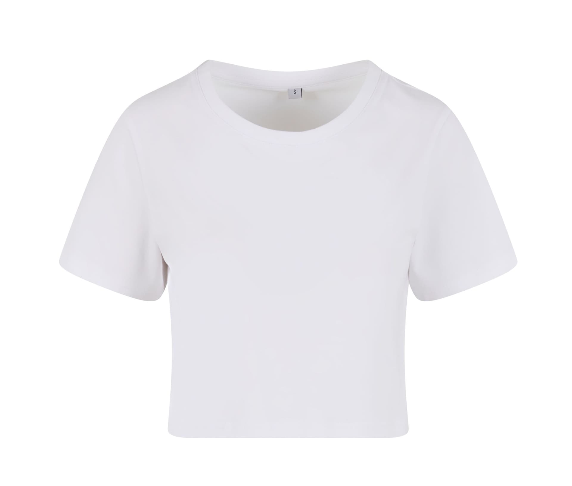 Ladies Cropped Tee — WHITE