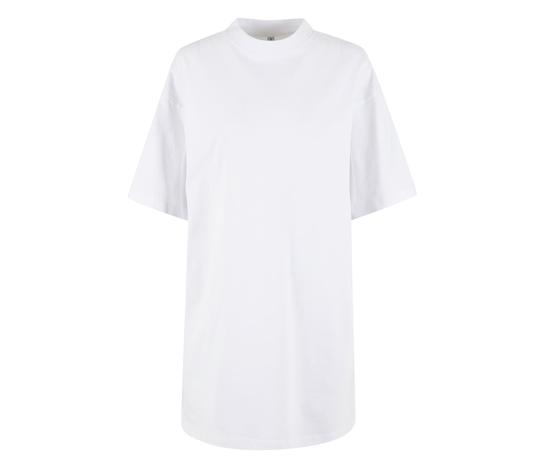 Ladies Heavy Oversized Tee Dress — WHITE
