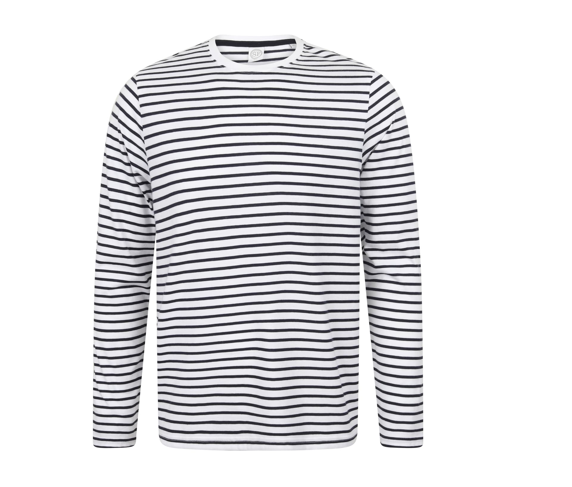 Unisex Long-Sleeved Striped T — WHITE/OXFORD NAVY