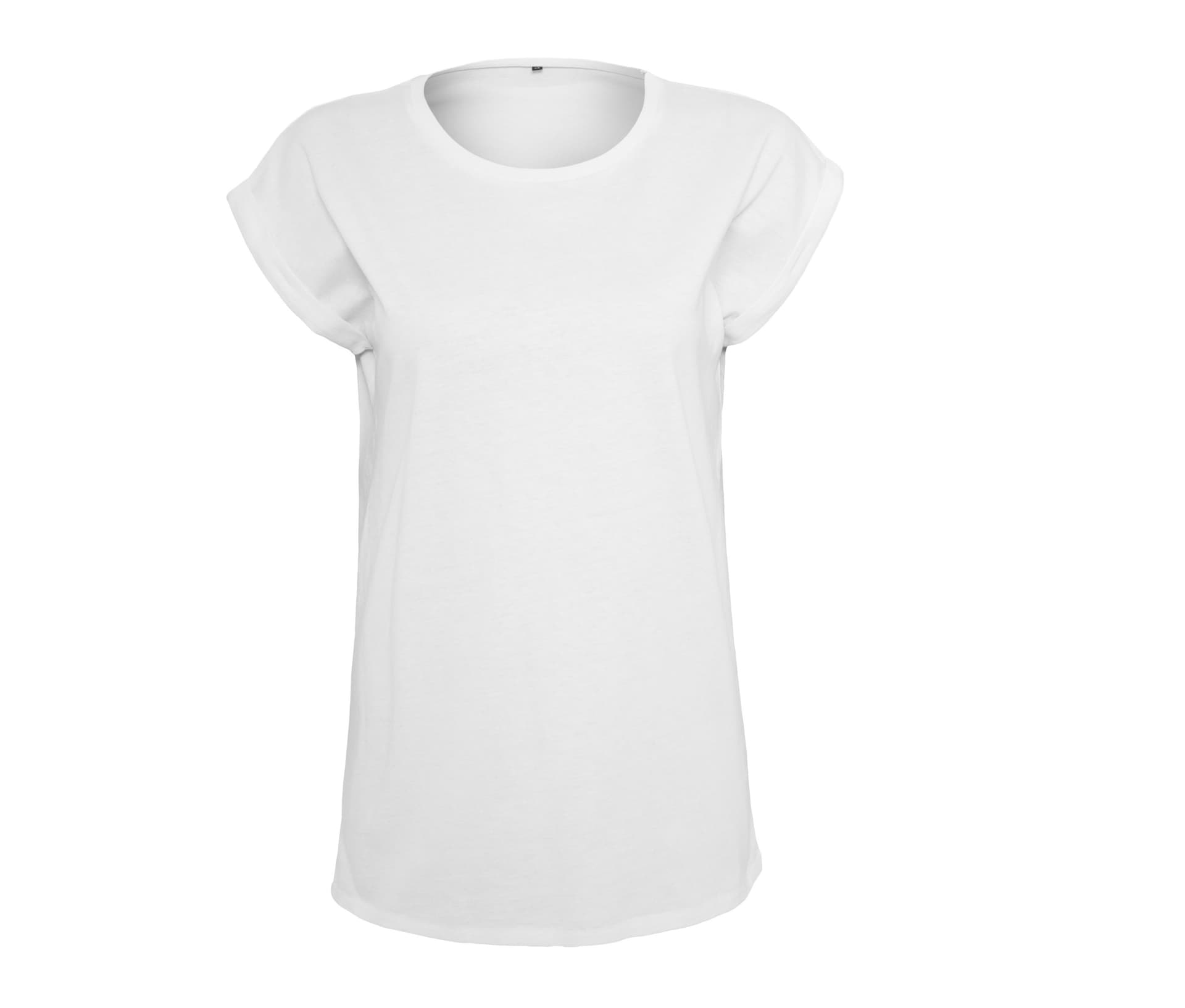 Ladies Extended Shoulder Tee — WHITE