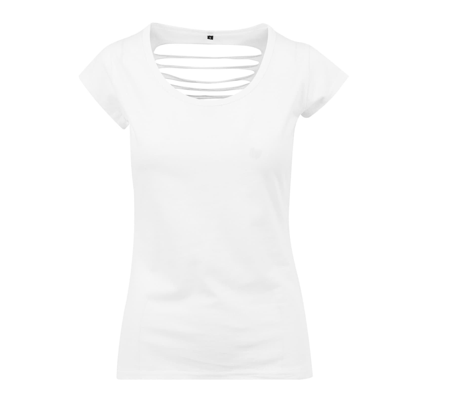 Ladies Back Cut Tee — WHITE