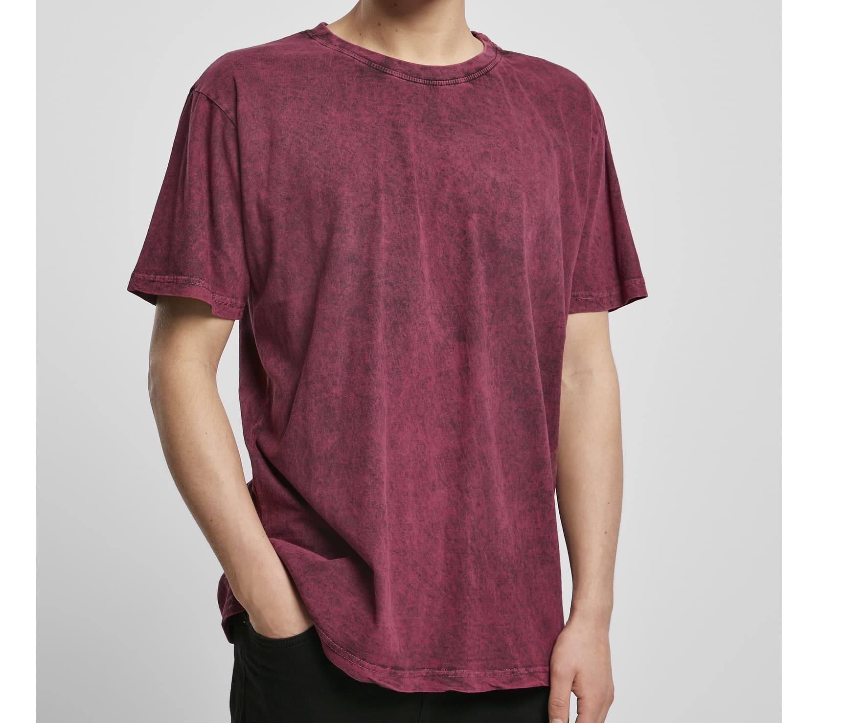 Acid Washed Tee — BERRY BLACK