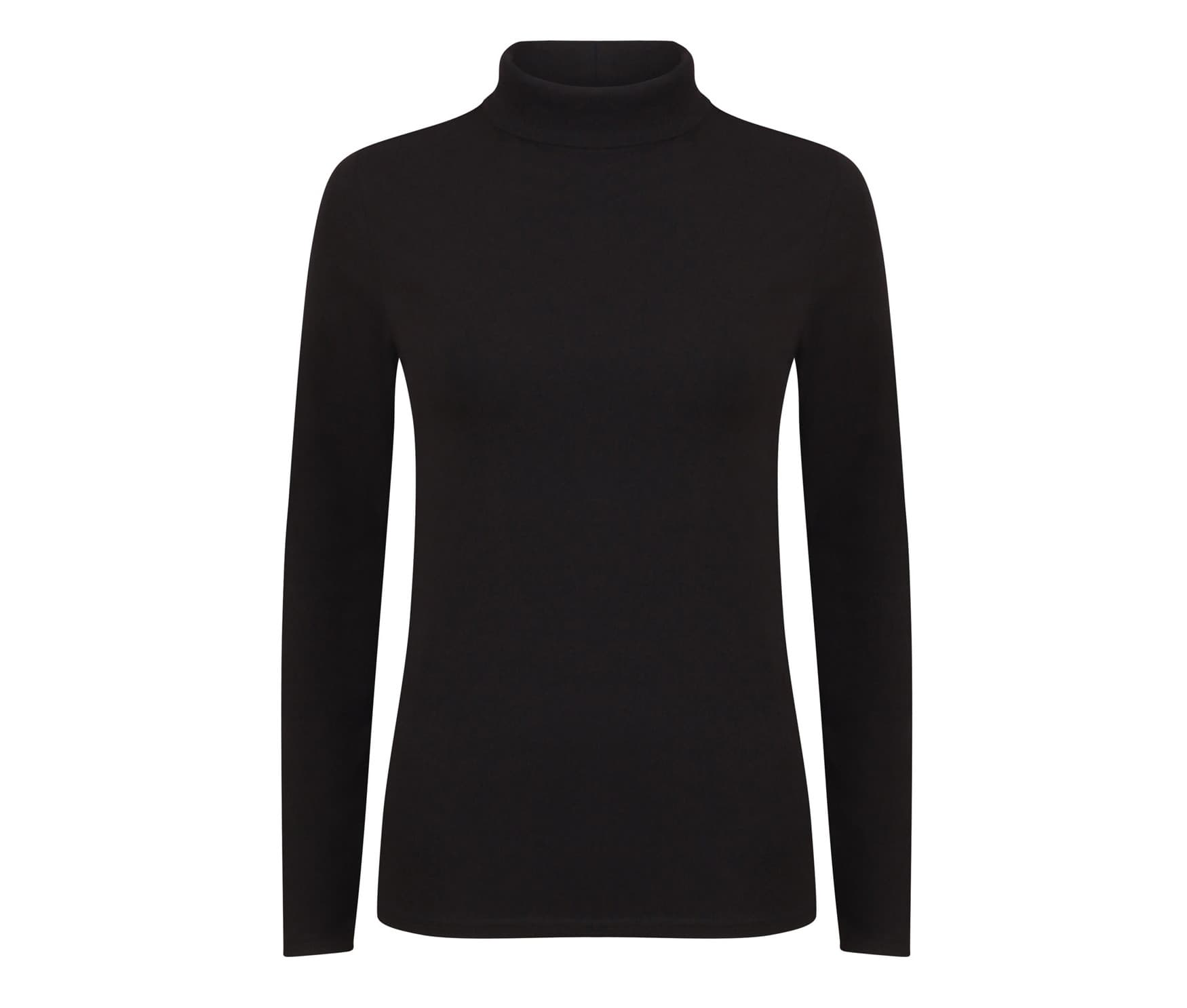 Ladies Feel Good Roll Neck — BLACK