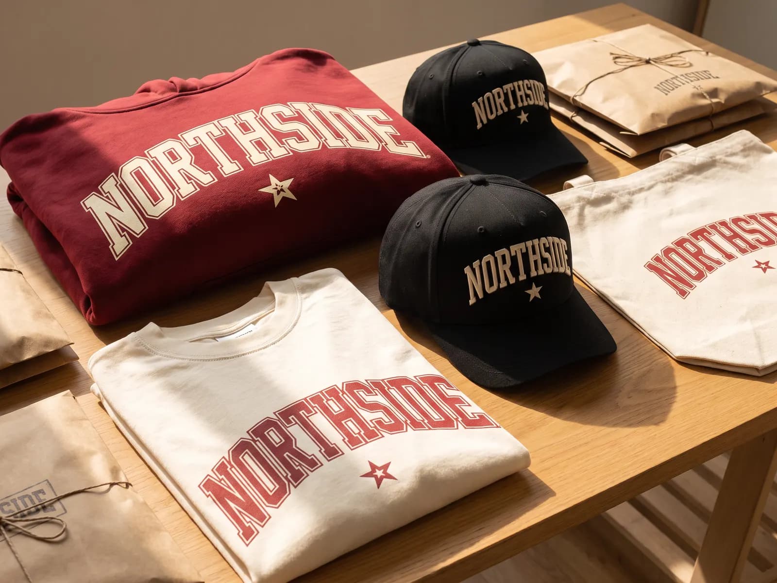 Vêtements personnalisés à votre logo : t-shirt imprimé, hoodie, casquettes brodées et tote bag