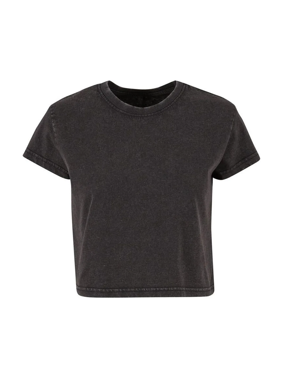 Ladies Vintage Cropped Tee — Black