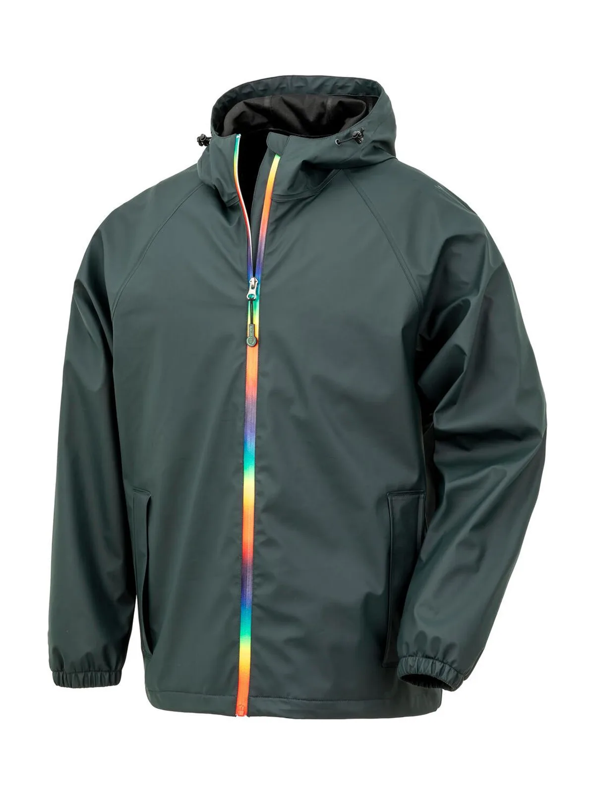 Prism PU Waterproof Jacket with Recycled Backing — Black Olive
