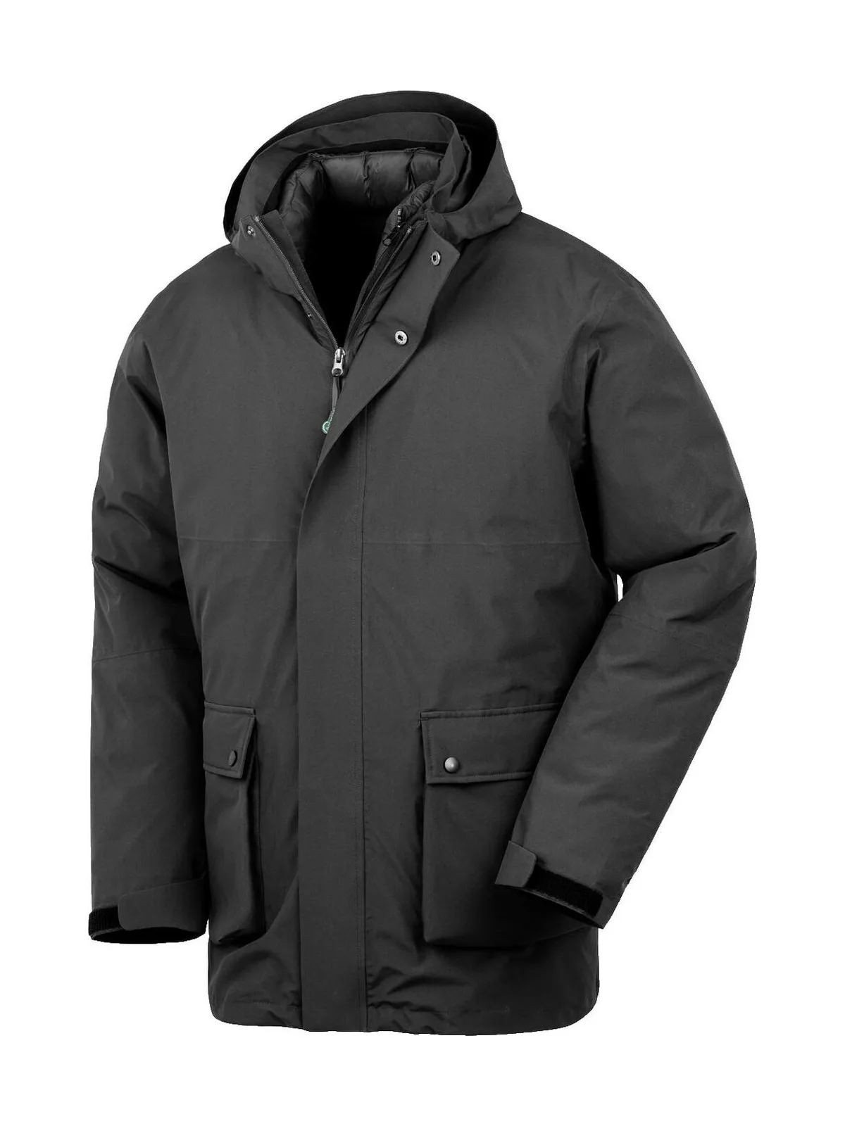 Recycled 3In1 Padded Ripstop Jacket — Black