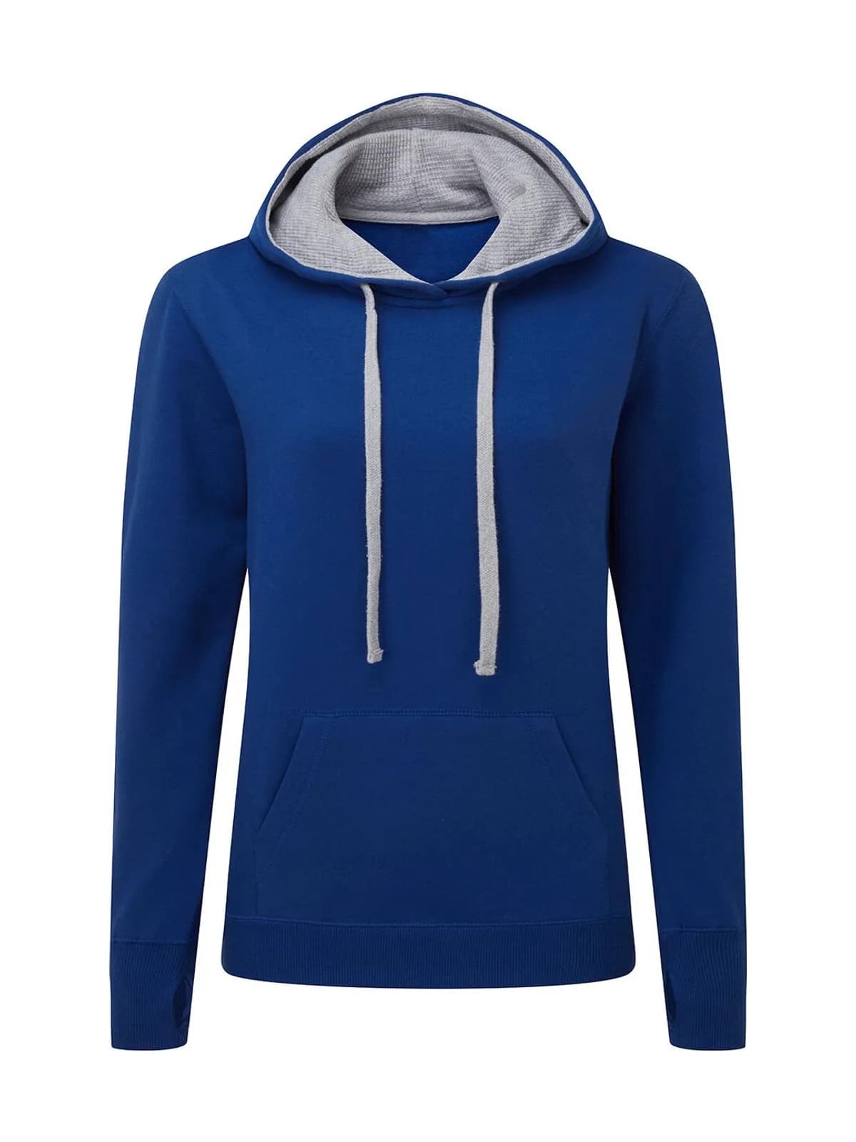 Contrast Hooded Sweatshirt Women — Royal/Light Oxford