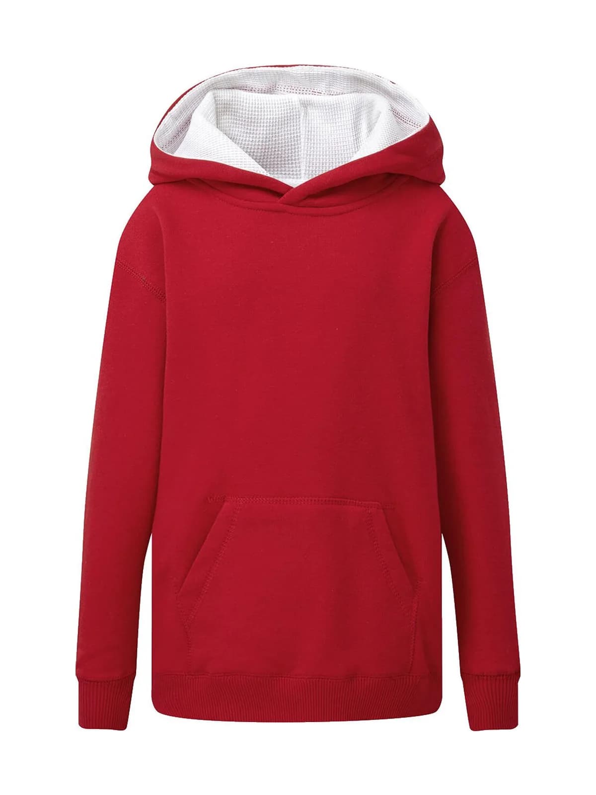 Contrast Hooded Sweatshirt Kids — Red/White