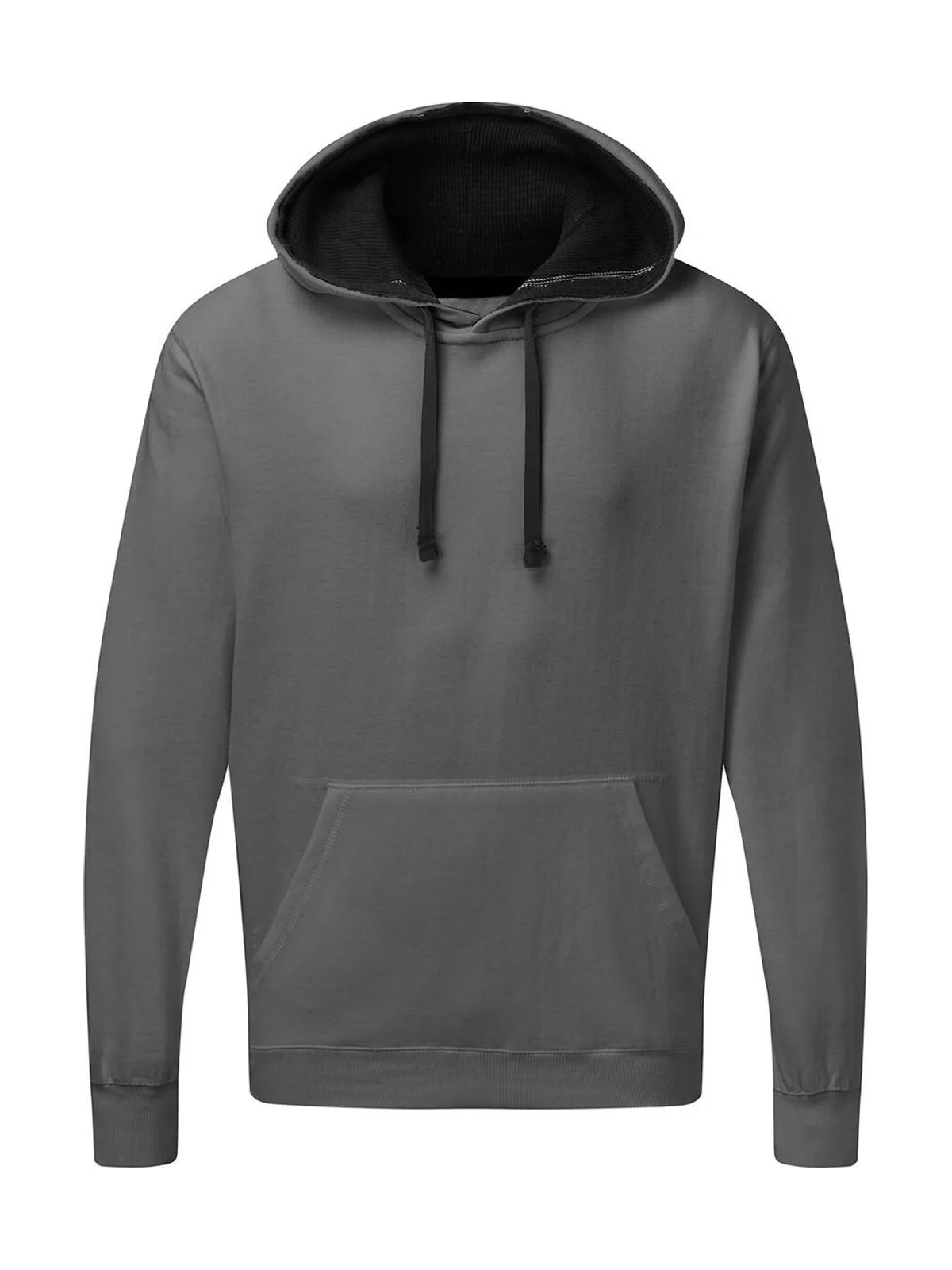 Contrast Hooded Sweatshirt Men — Grey/Black
