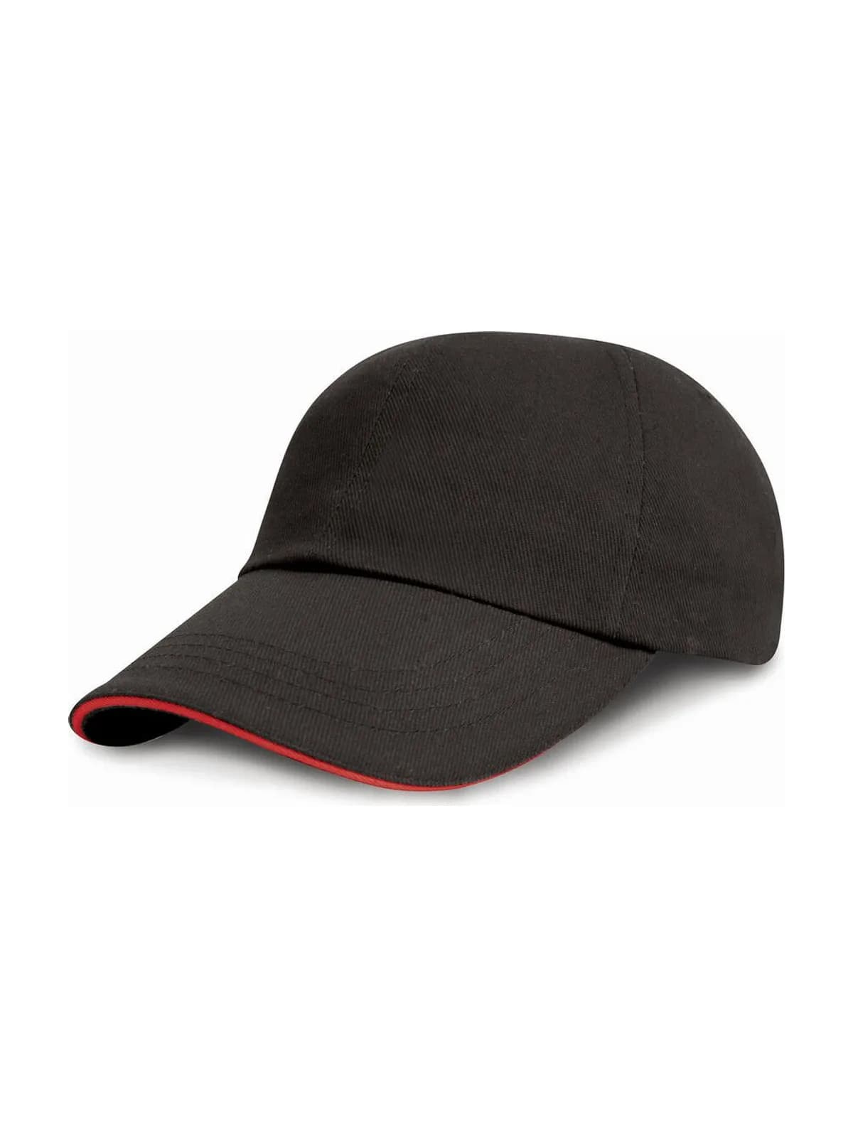 Junior Brushed Cotton Cap — Black/Red