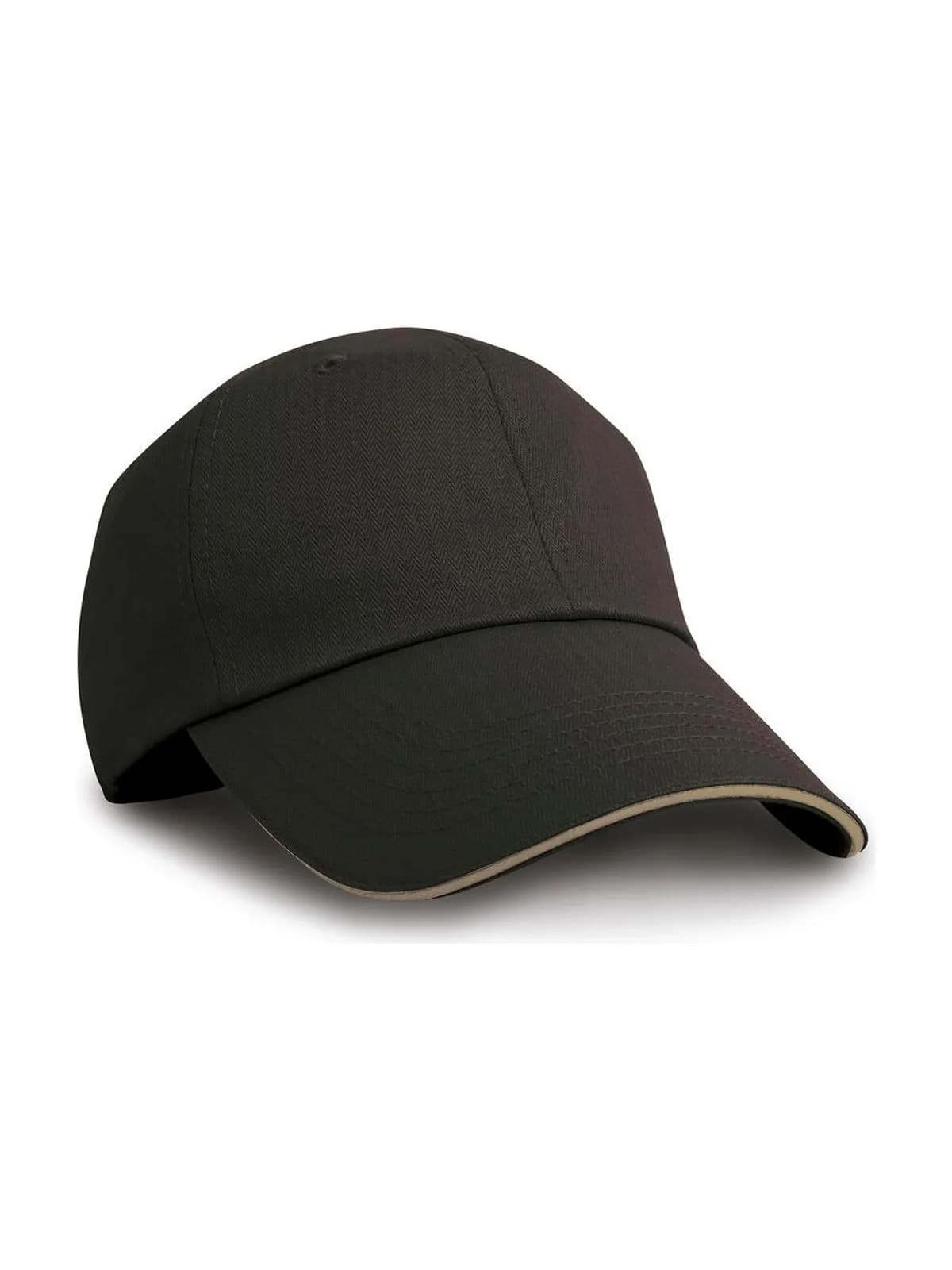 Herringbone Cap — Black/Tan