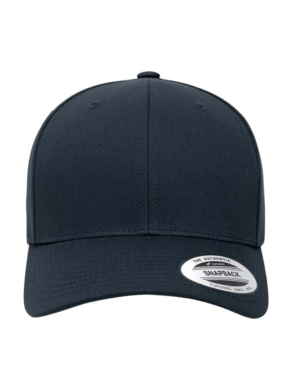 Retro Cotton Blend Snapback — Navy