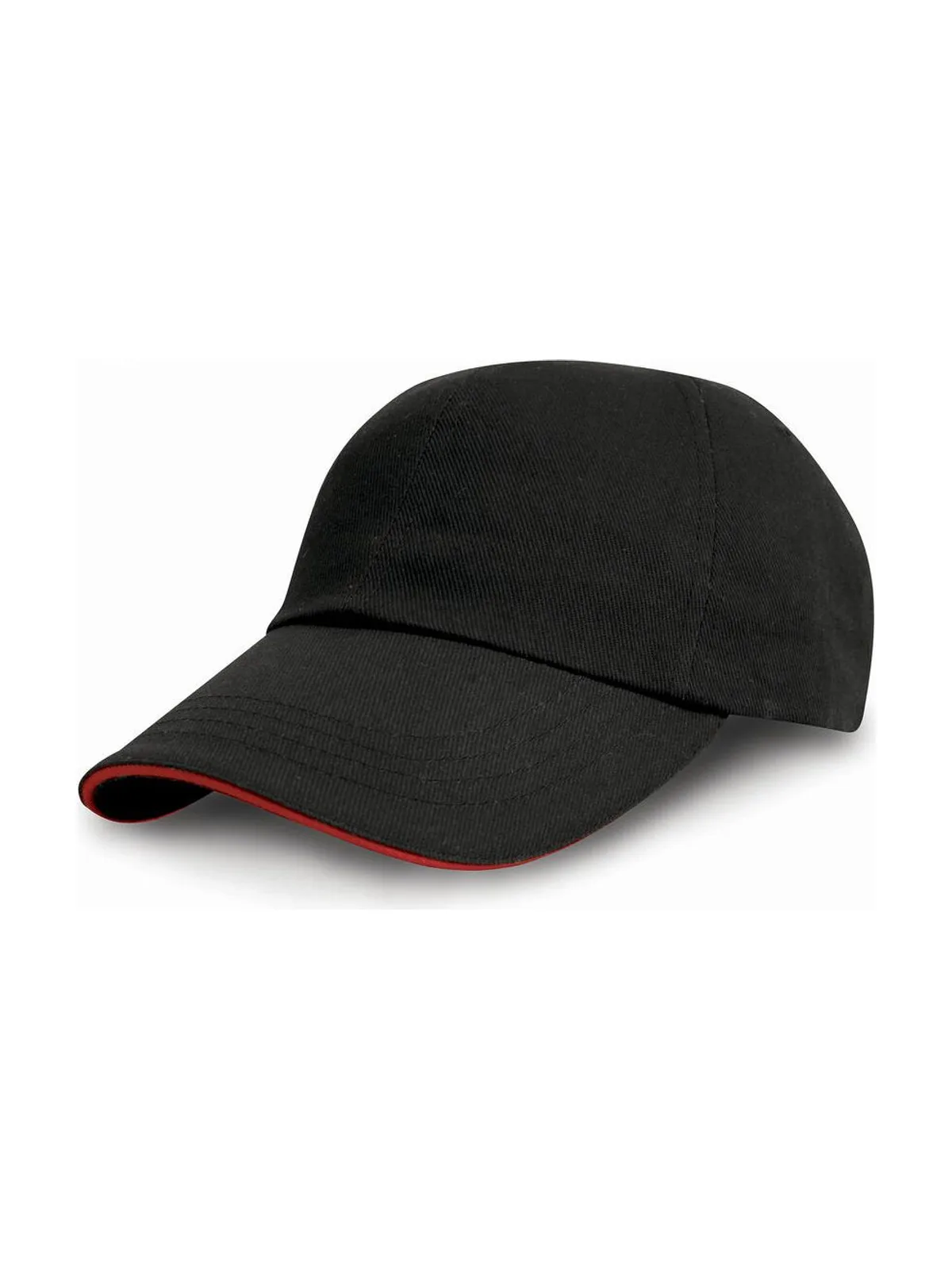 Heavy Cotton Drill Cap — Black/Red