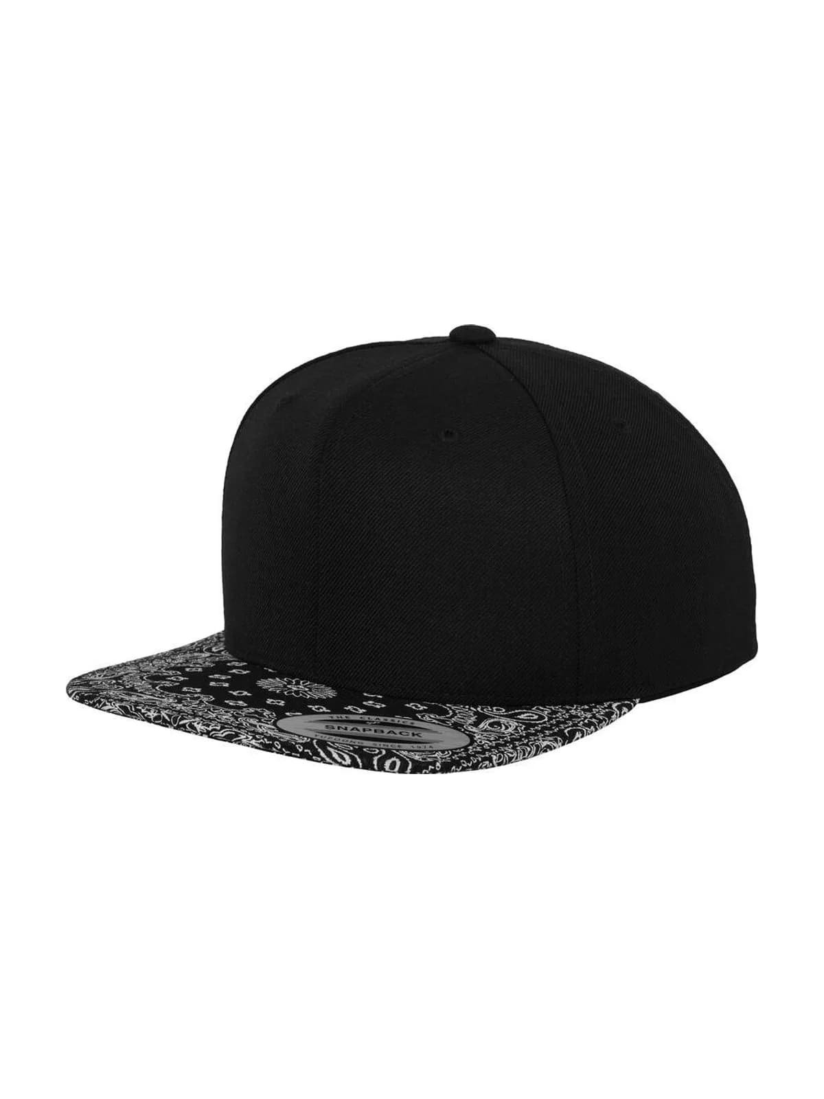 Bandana Snapback — Black/Paisley