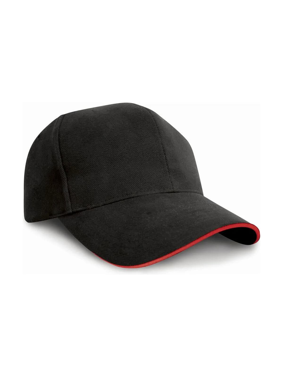 Sandwich Brushed Cotton Cap — Black/Red