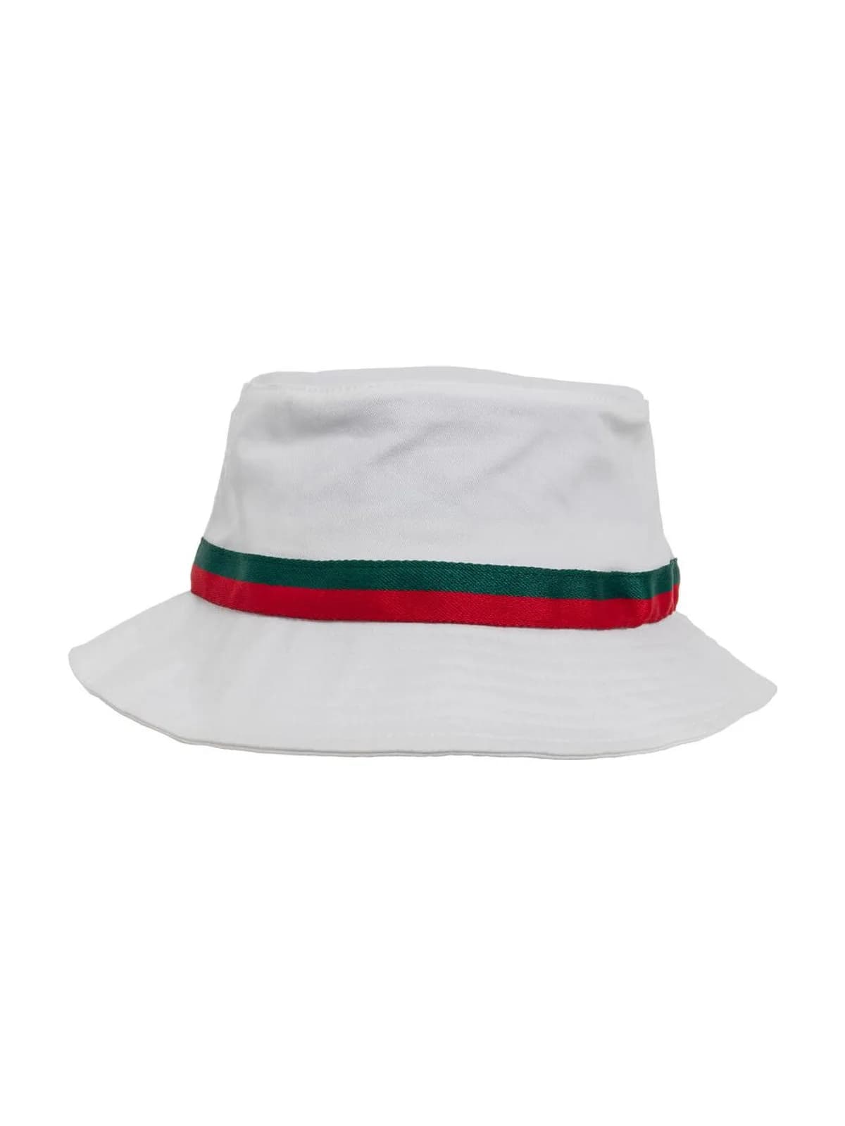 Stripe Bucket Hat — White/Firered/Green