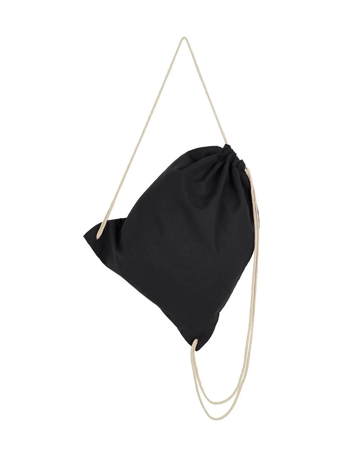 Organic Cotton Drawstring Backpack — Black