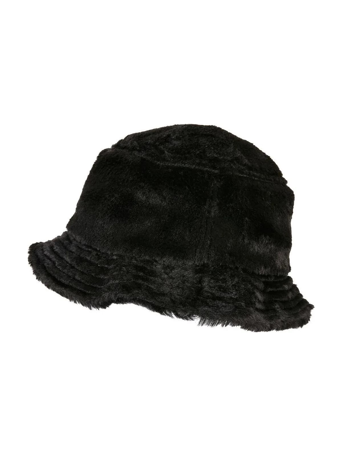 Fake Fur Bucket Hat — Black
