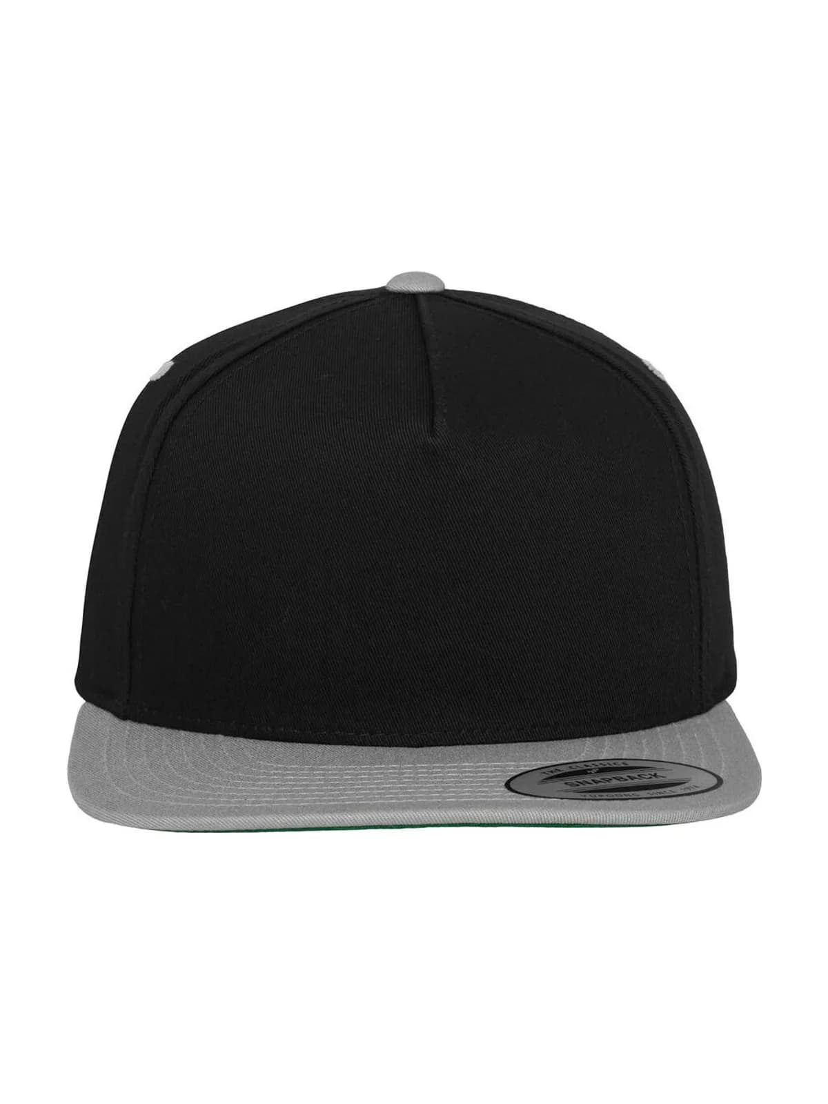 Classic 5 Panel Snapback — Black/Silver