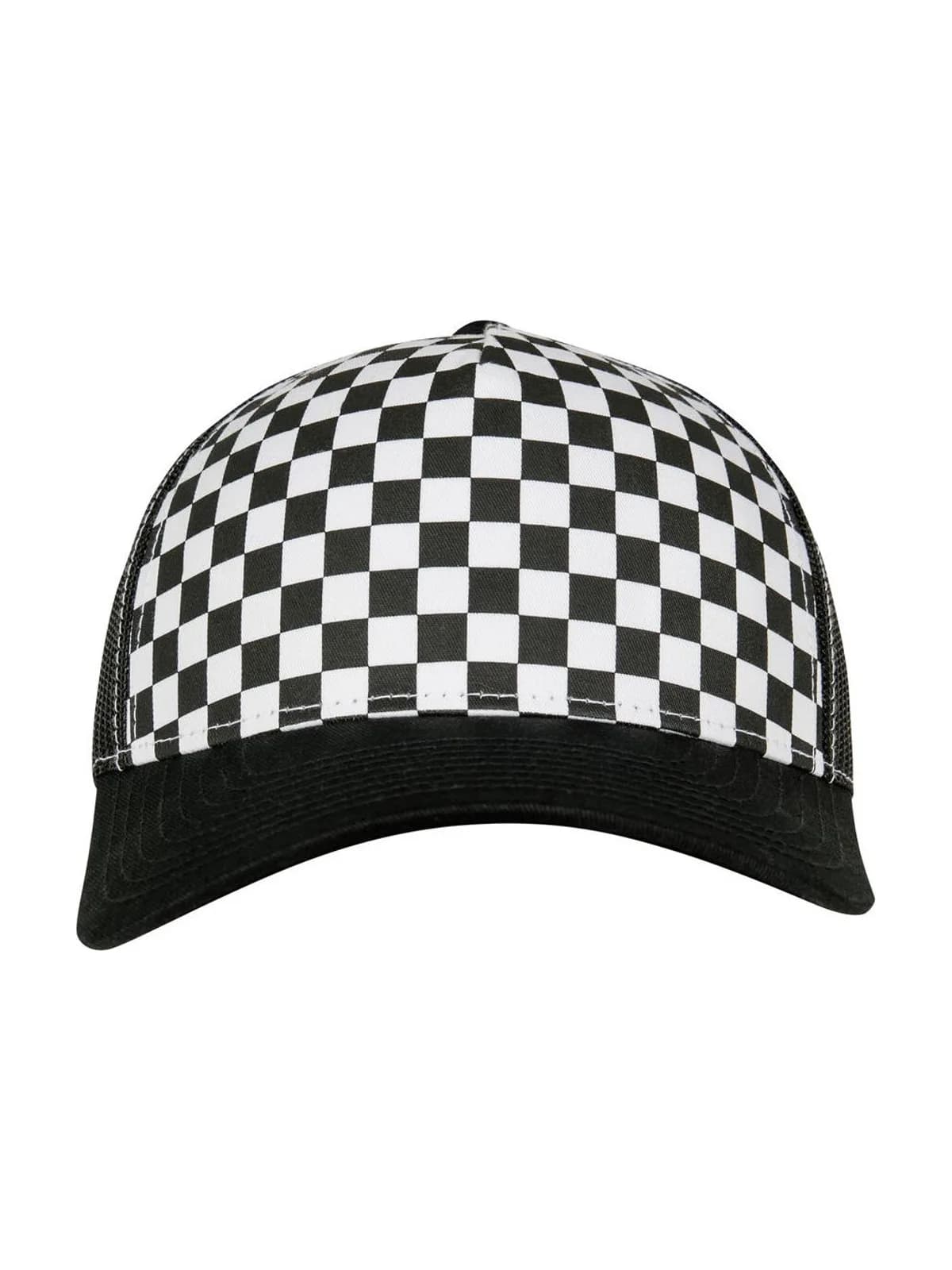 Checkerboard Retro Trucker — Black/White