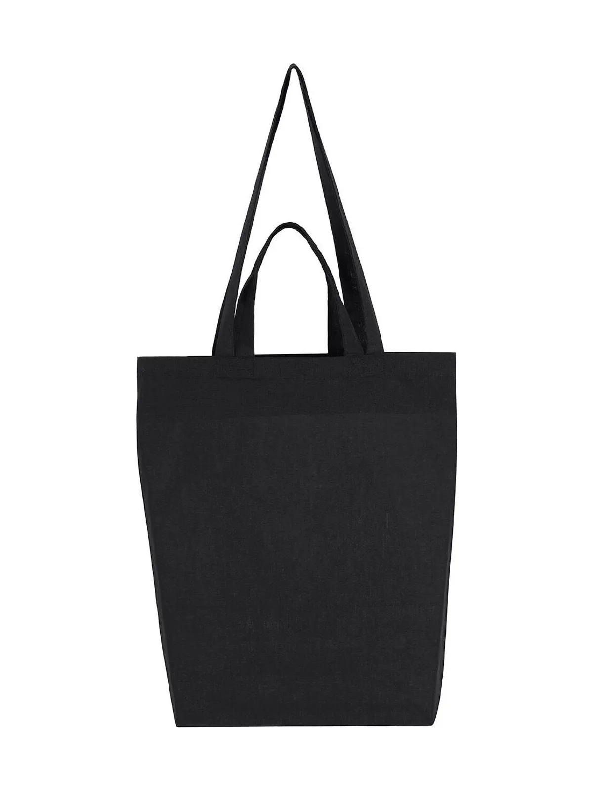 Double Handle Gusset Bag — Black