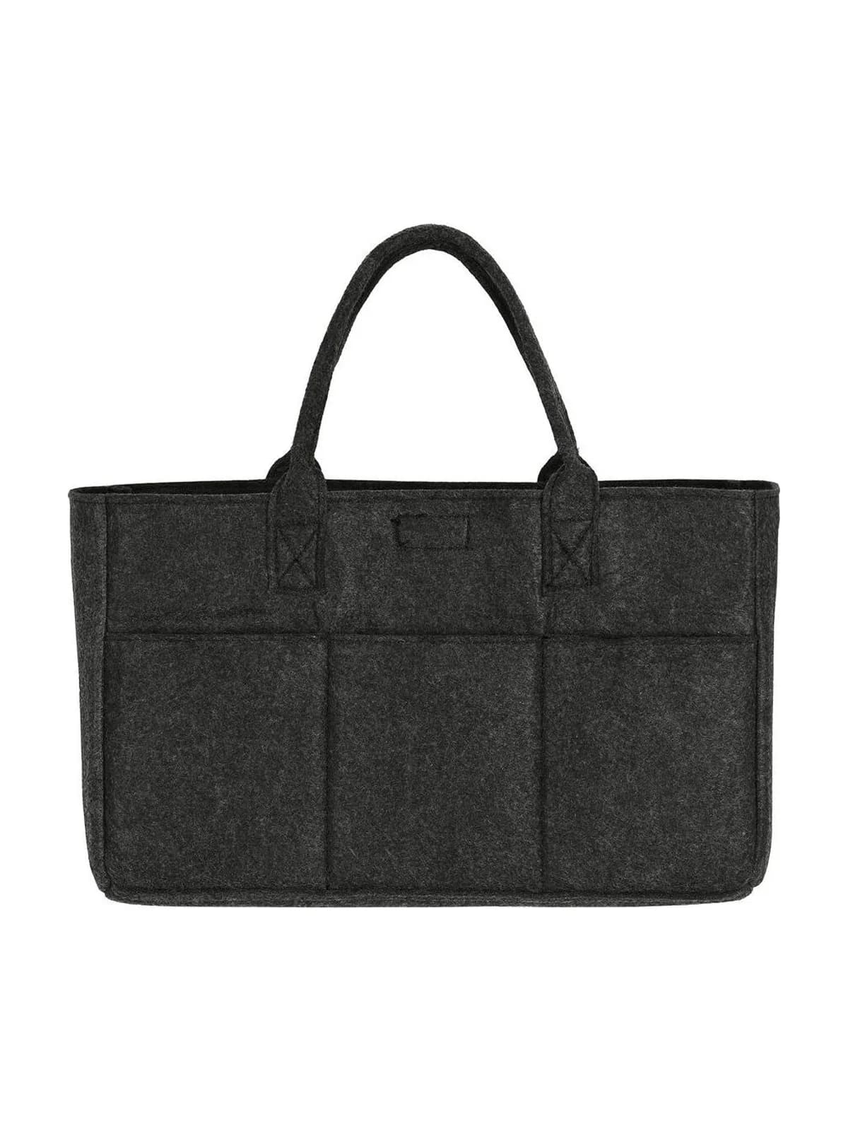Pocket Felt Shopper — Charcoal Melange