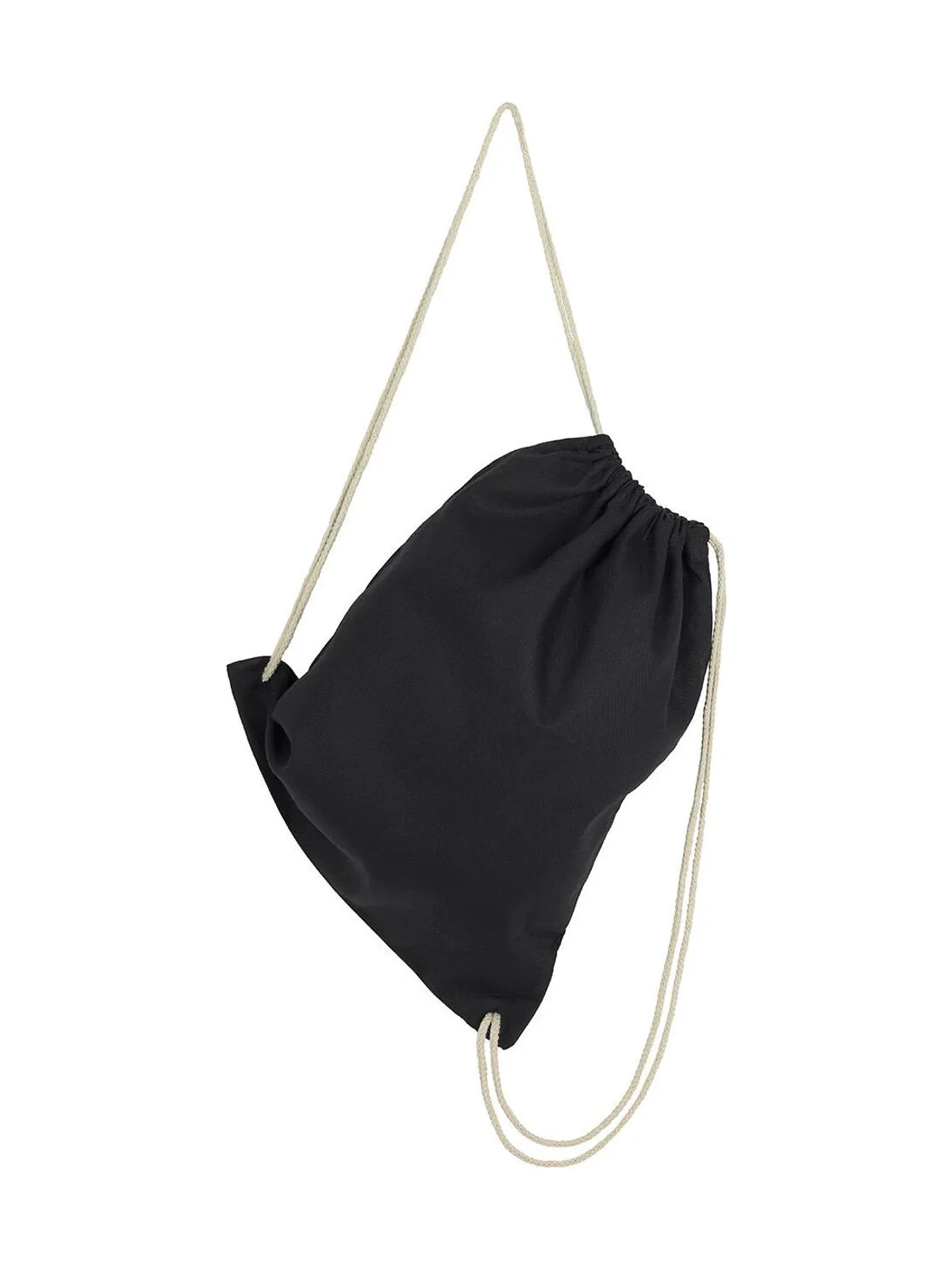Baby Canvas Cotton Drawstring Backpack — Black