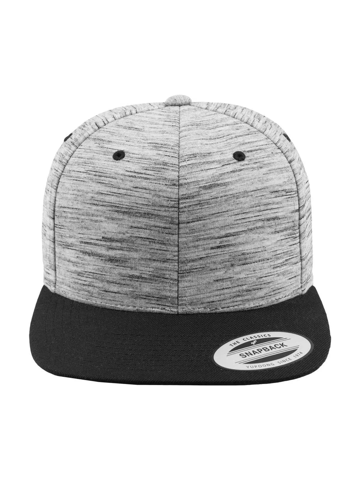 Stripes Melange Crown Snapback — Black/Grey