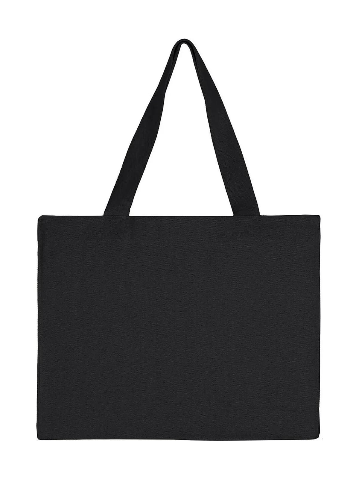 Canvas Wide Shopper with Fold LH — Black