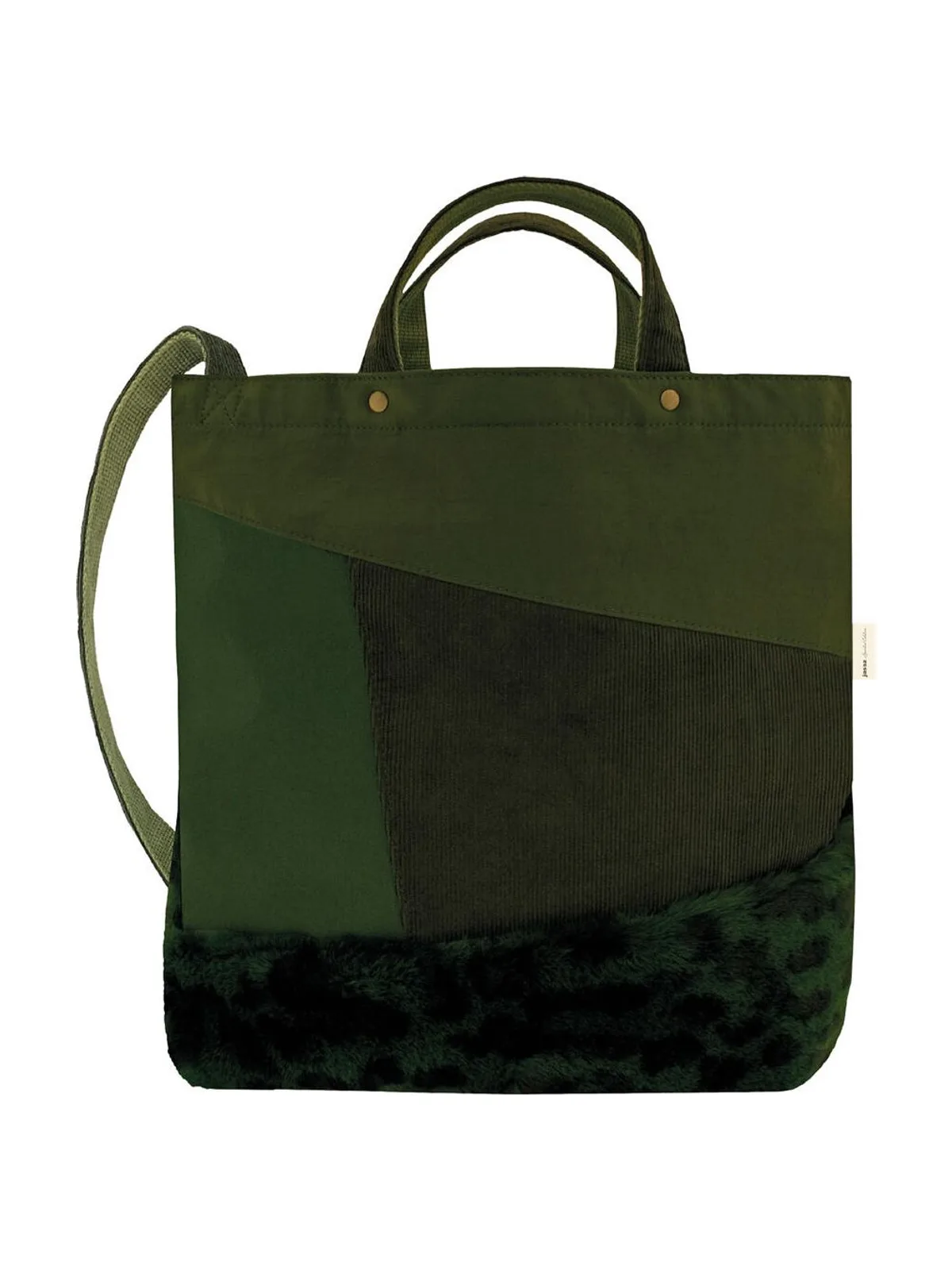 Satomi Faux Fur Shoulder Bag — Olive Green
