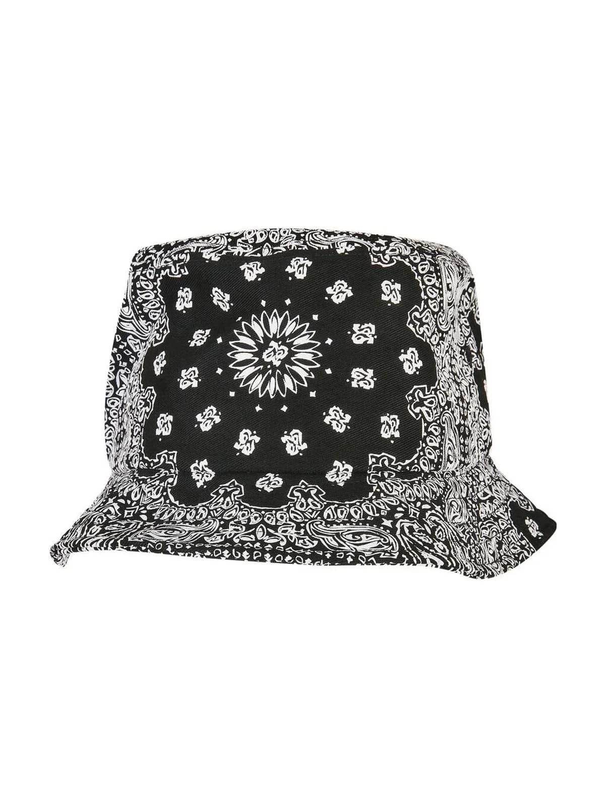 Bandana Print Bucket Hat — Black