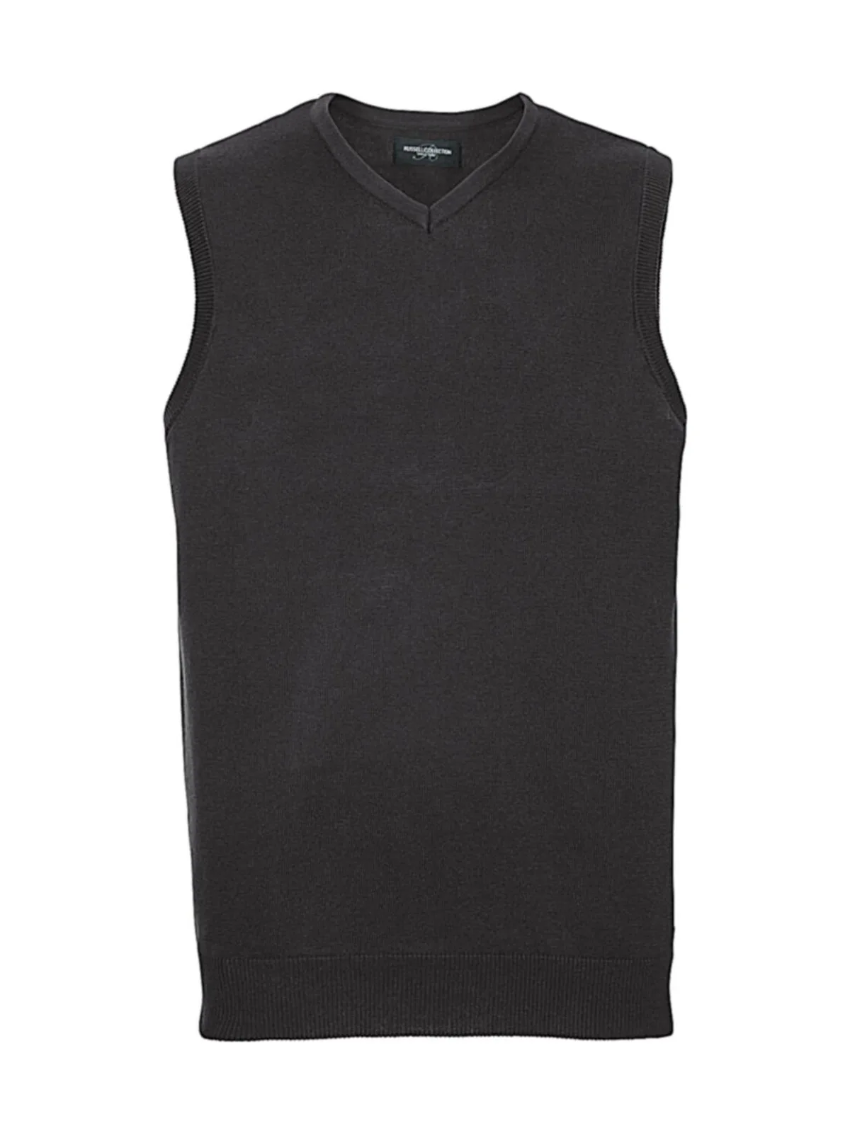 Adults' V-Neck Sleeveless Knitted Pullover — Black