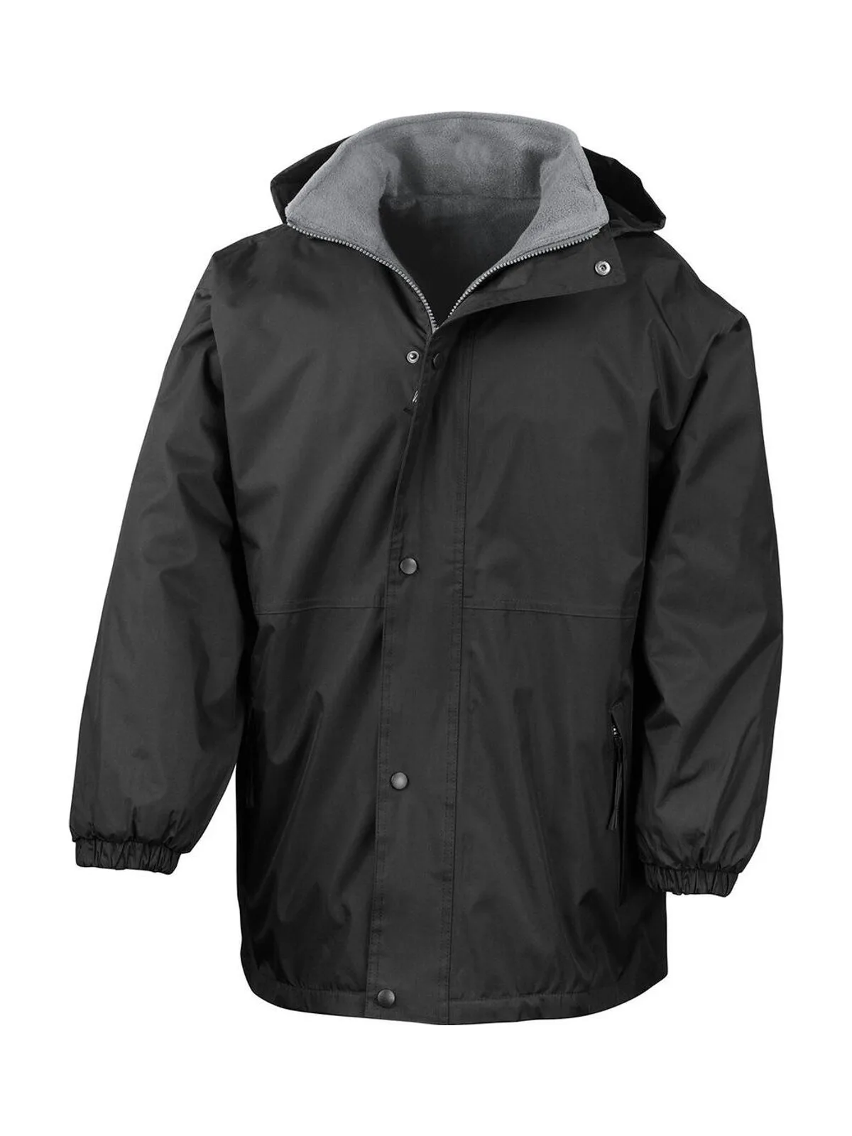 Recycled Fleece Lined Stomdri 4000 Jacket — Black/Grey