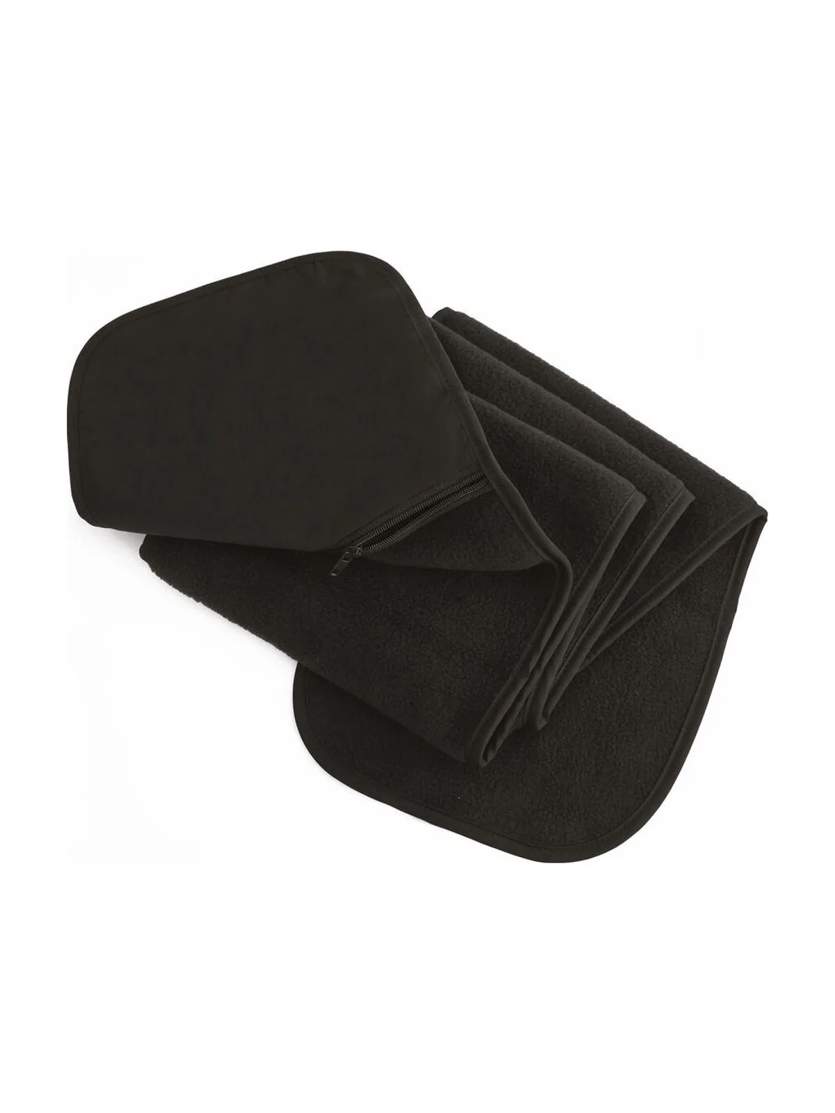Fleece Scarf with Pocket — Black