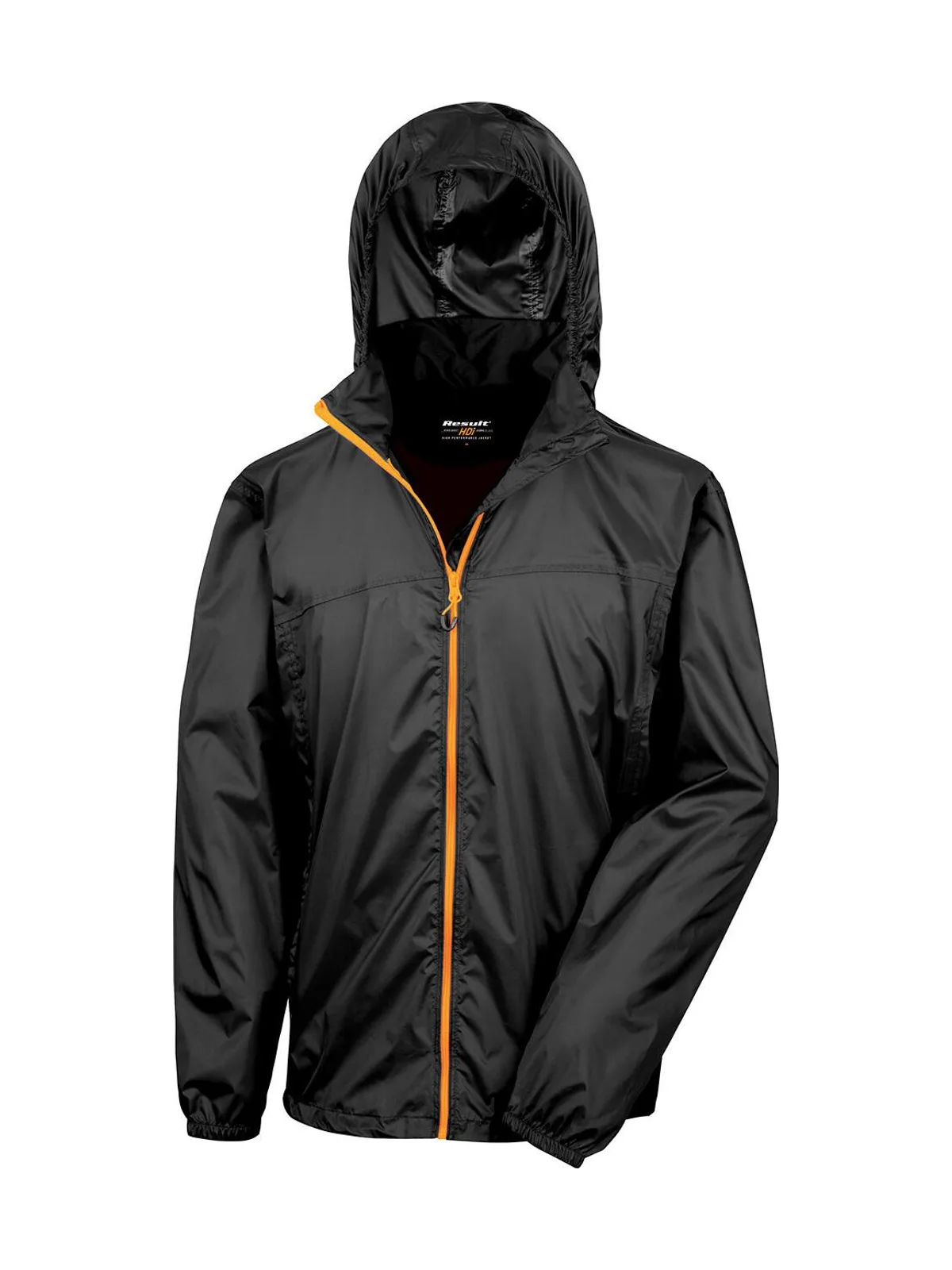 HDI Quest Lightweight Stowable Jacket — Black/Orange