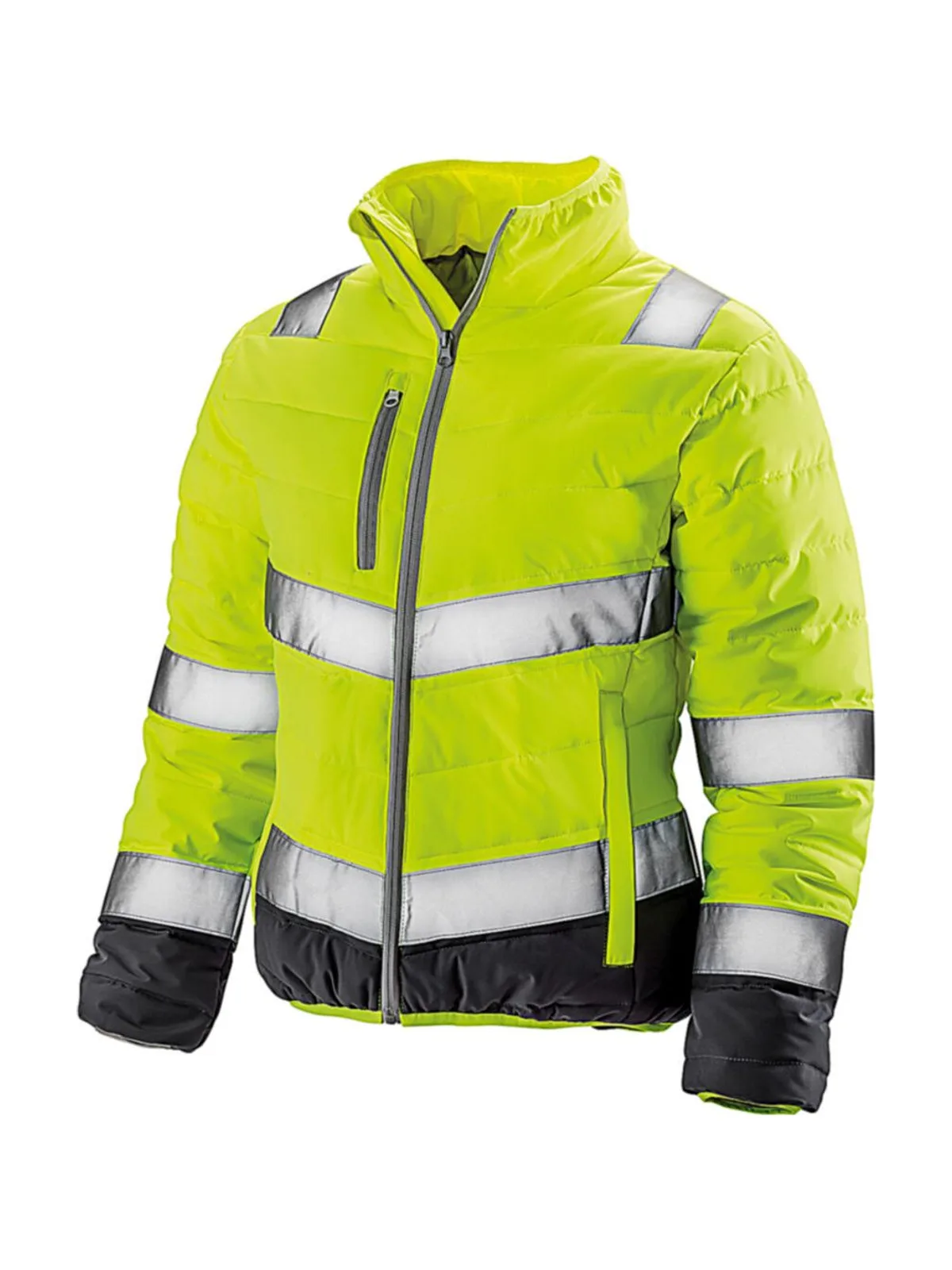 Women's Soft Padded Safety Jacket — Fluo Yellow/Grey