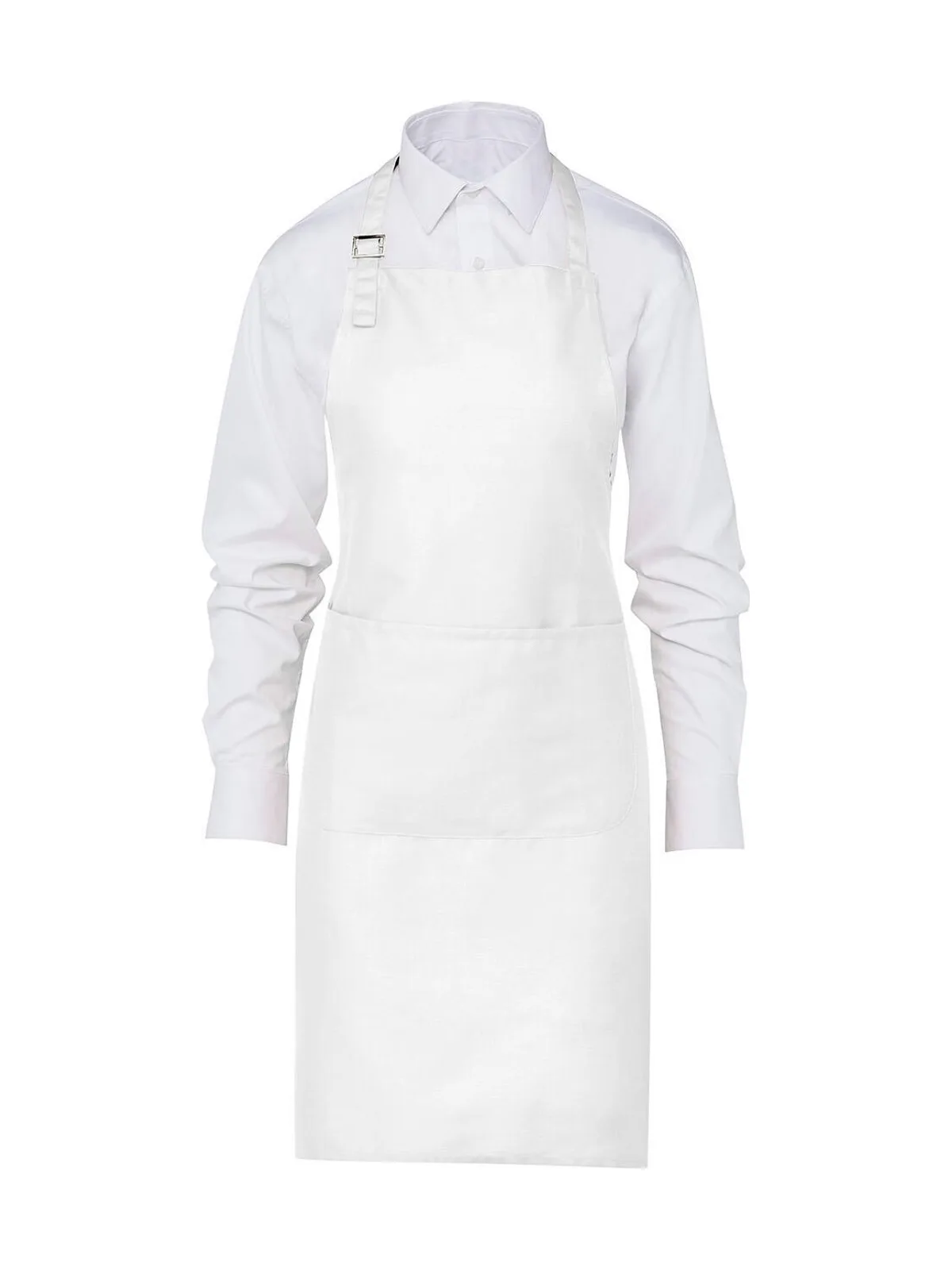 LISBON 100% Cotton Bib Apron — White