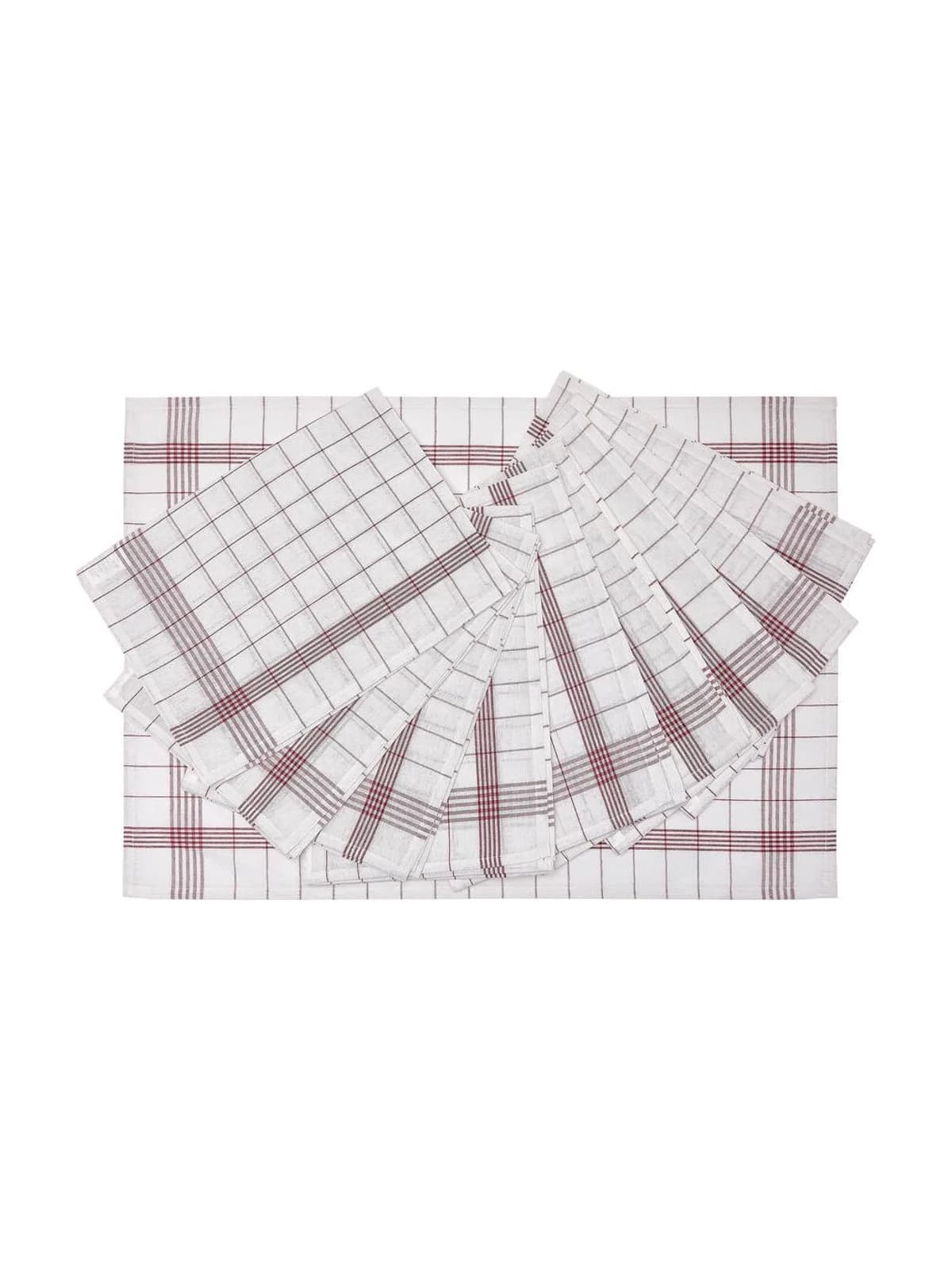 Dishcloth MILAN (10-Pack) — White/Red
