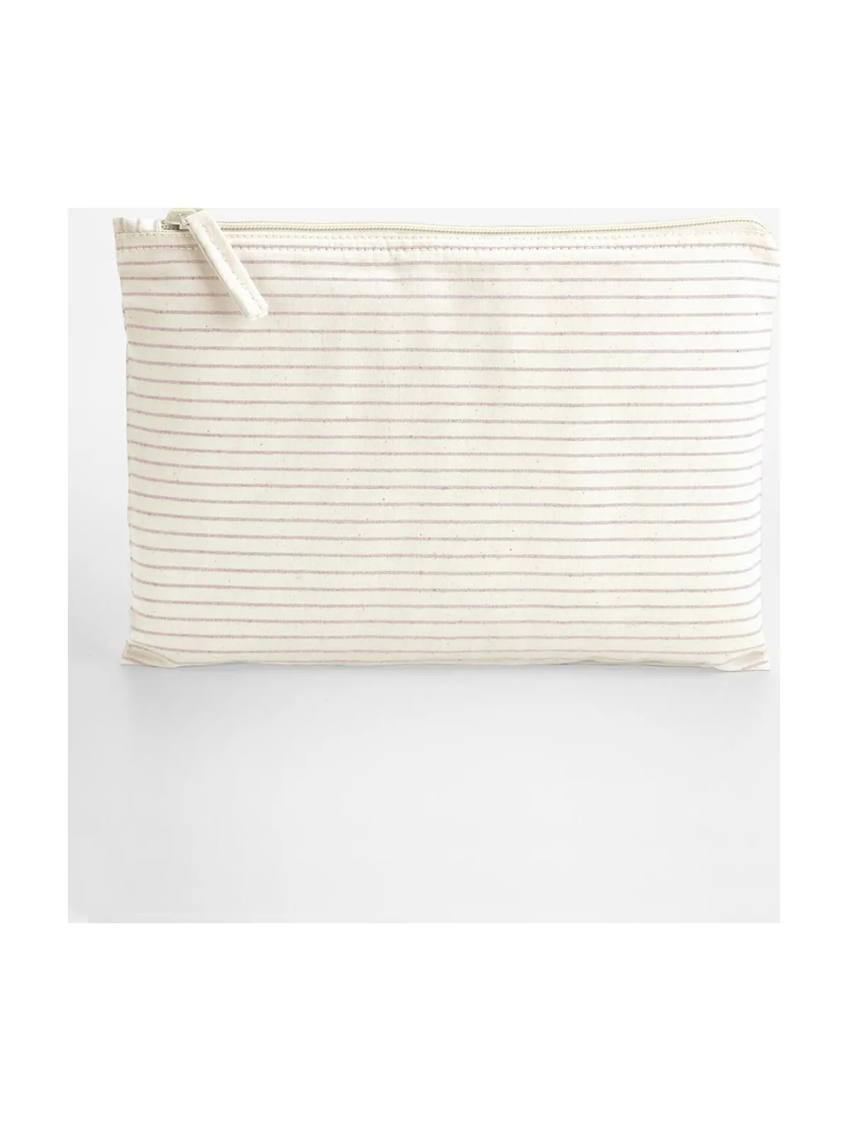 Striped Organic Cotton Accessory Pouch — Red Stripe