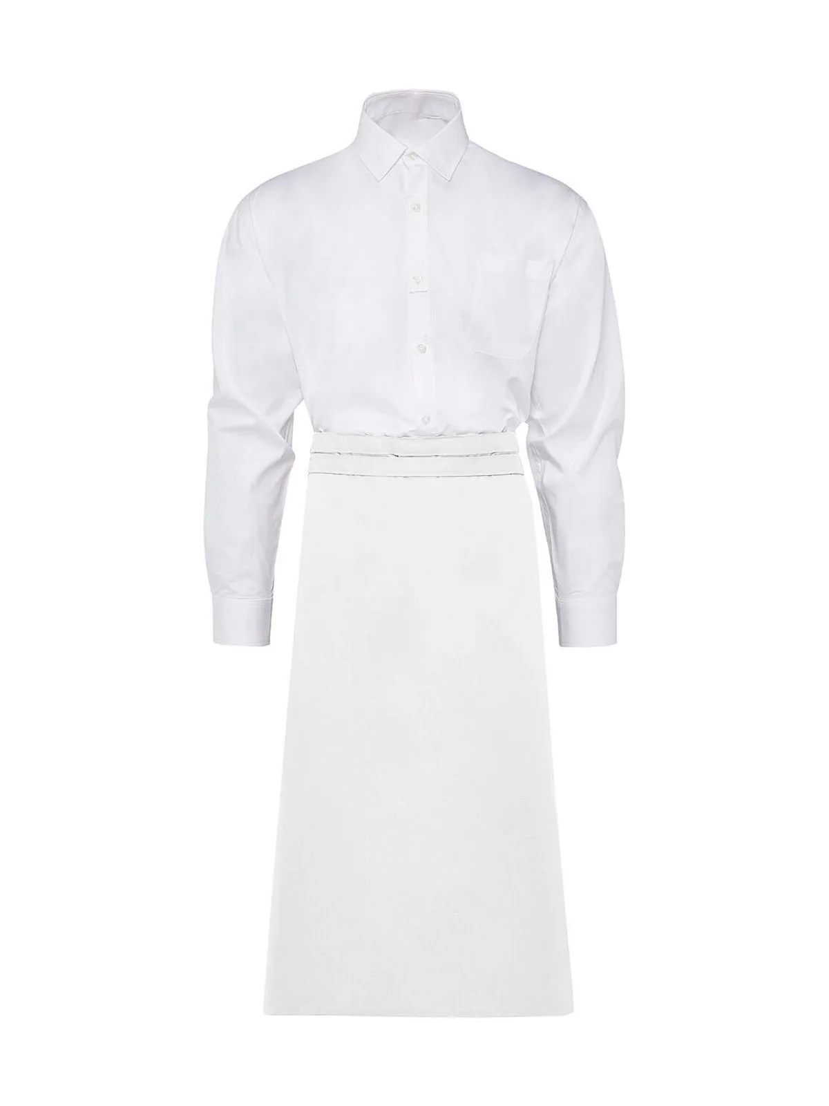 ROME Medium Length Bistro Apron — White