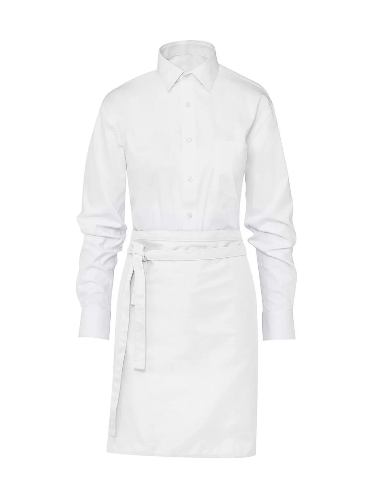 BRUSSELS Short Bistro Apron — White